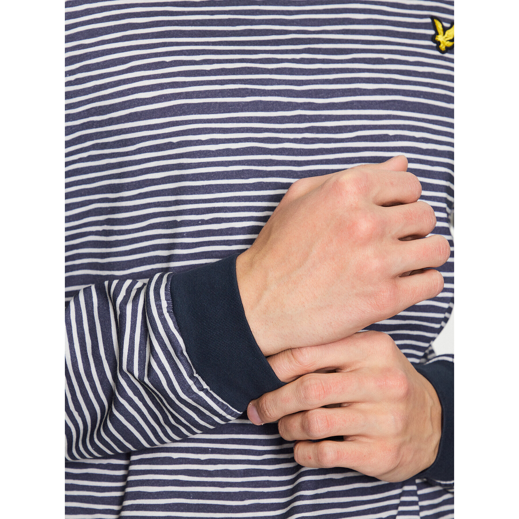 Lyle & Scott Tricou BRETON STRIPE LONG SLEEVE T SHIRT TS1808V Bleumarin Regular Fit - Pled.ro