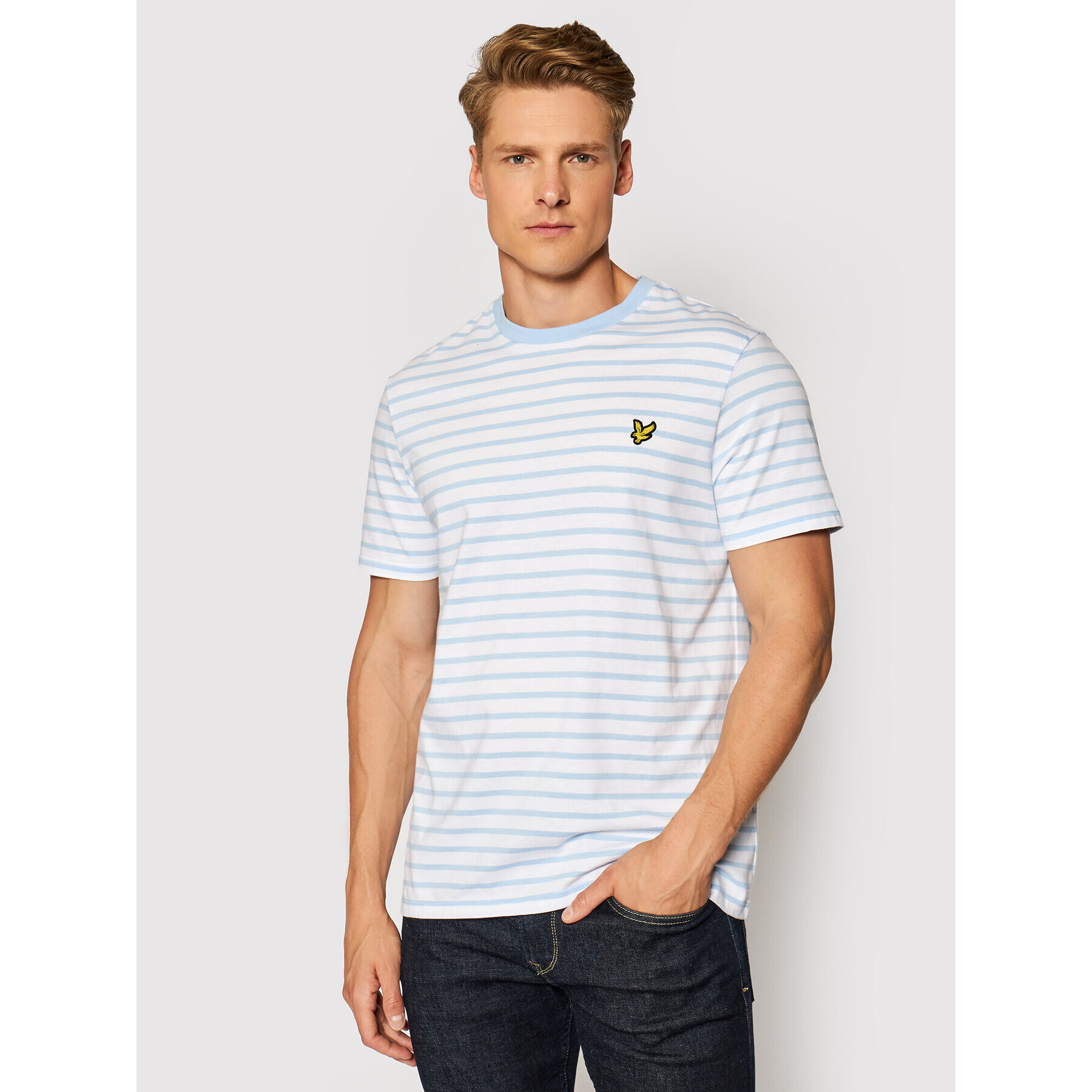 Lyle & Scott Tricou Breton Stripe TS508VB Albastru Regular Fit - Pled.ro