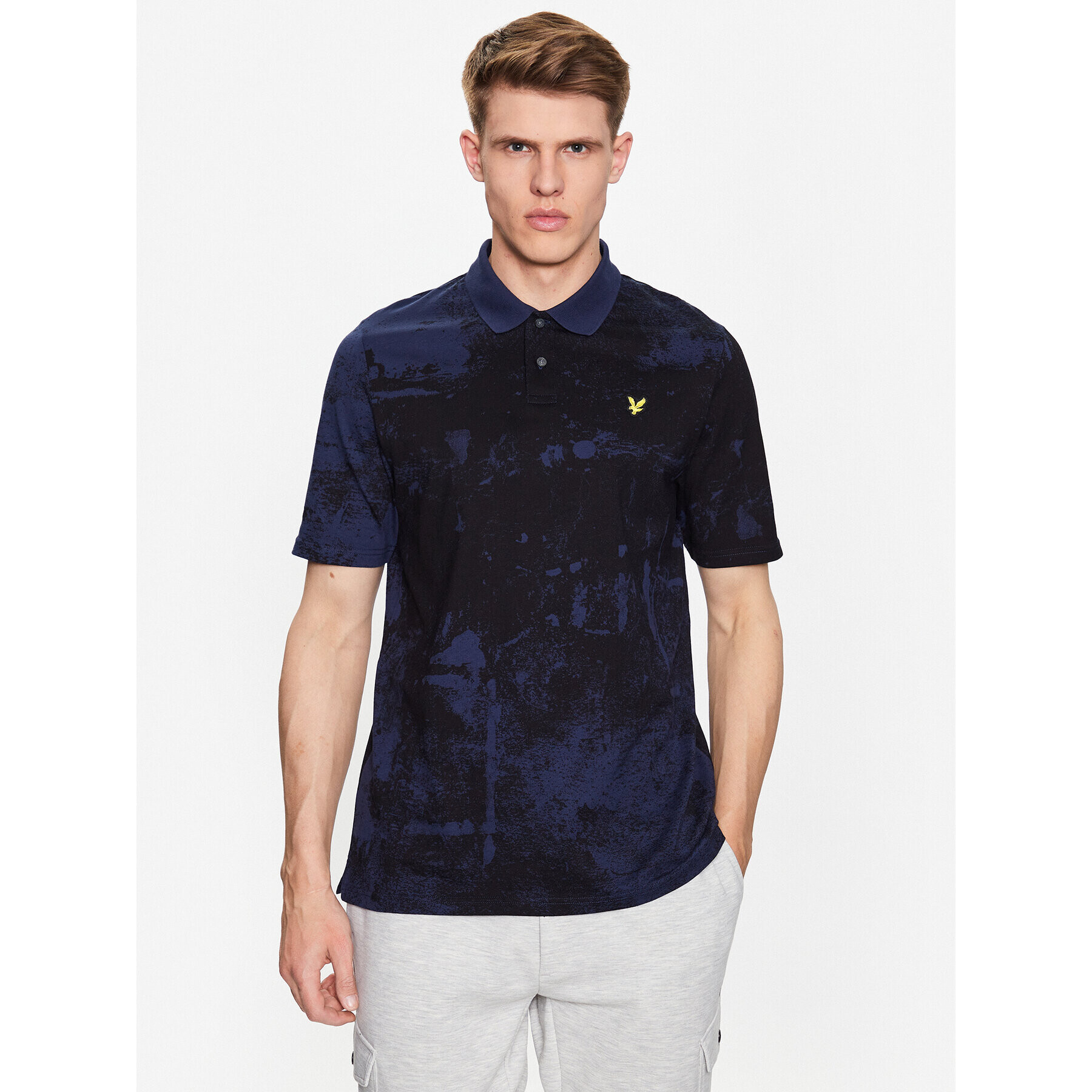 Lyle & Scott Tricou polo EROSION PRINT POLO SHIRT SP1809V Bleumarin Regular Fit - Pled.ro