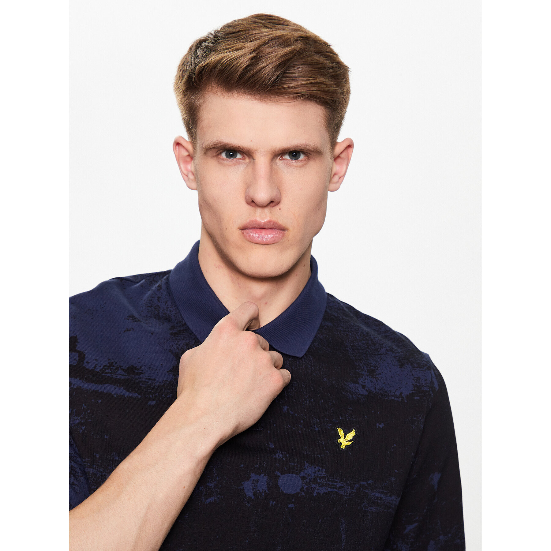 Lyle & Scott Tricou polo EROSION PRINT POLO SHIRT SP1809V Bleumarin Regular Fit - Pled.ro