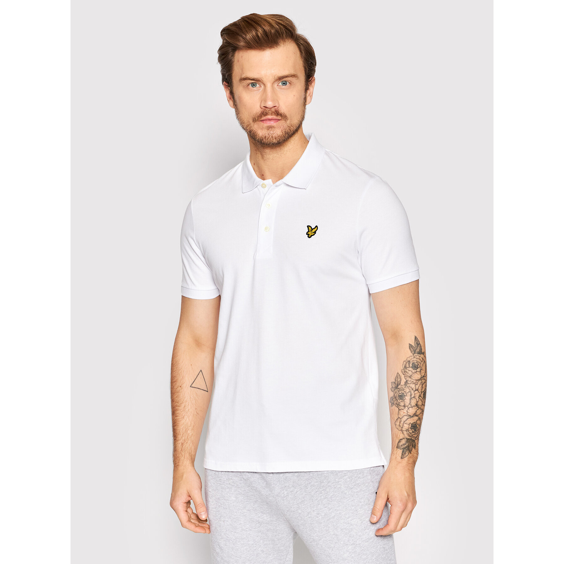 Lyle & Scott Tricou polo Plain SP400VOG Alb Regular Fit - Pled.ro