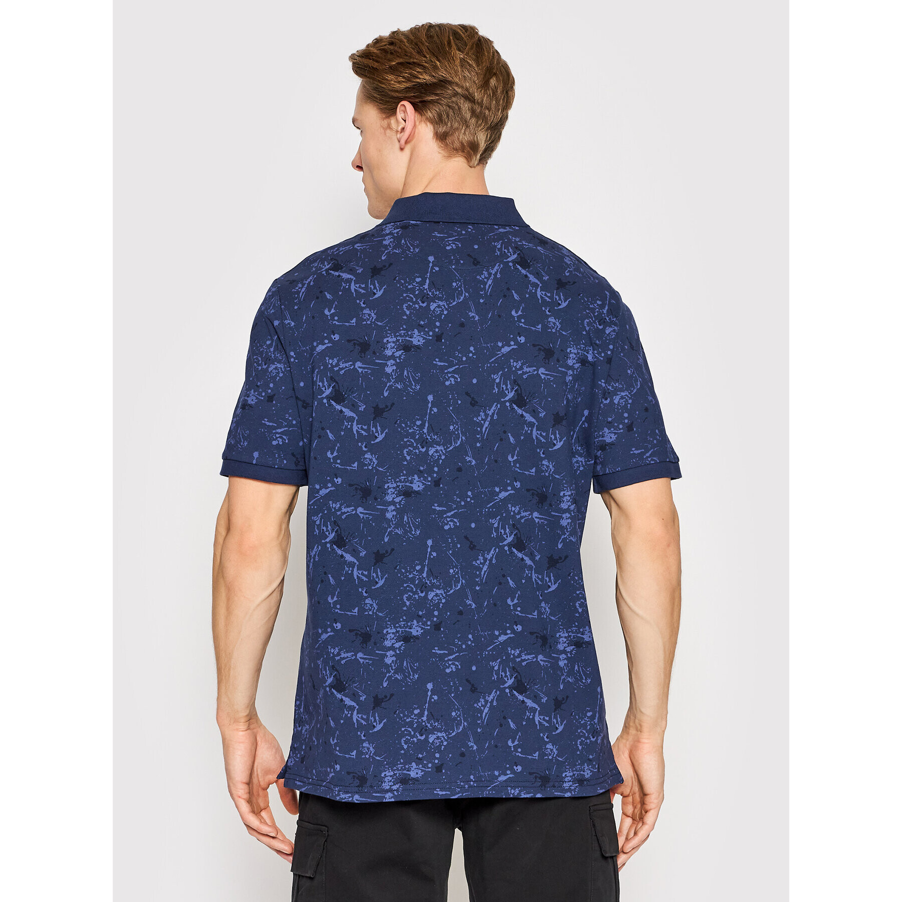 Lyle & Scott Tricou polo Splatter Print SP1608V Bleumarin Relaxed Fit - Pled.ro