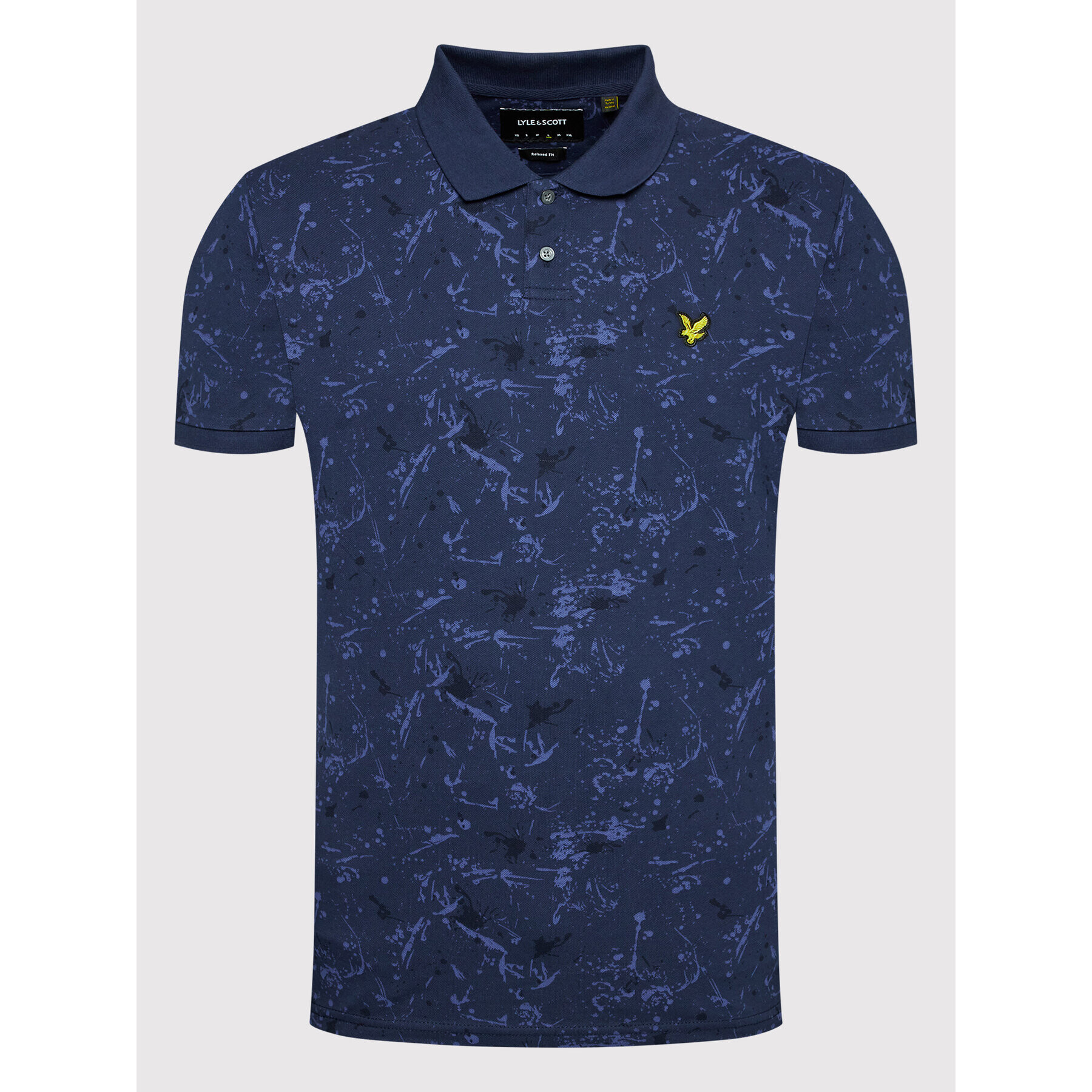 Lyle & Scott Tricou polo Splatter Print SP1608V Bleumarin Relaxed Fit - Pled.ro