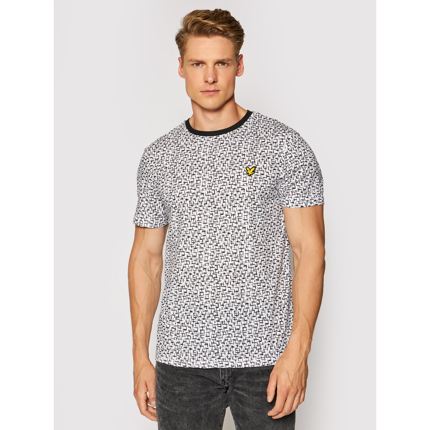 Lyle & Scott Tricou Printed Tee TS1481SP Alb Regular Fit - Pled.ro