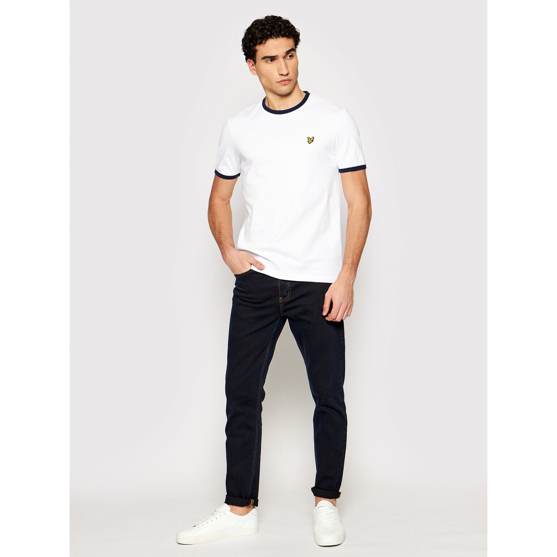 Lyle & Scott Tricou Ringer TS705V Alb Regular Fit - Pled.ro