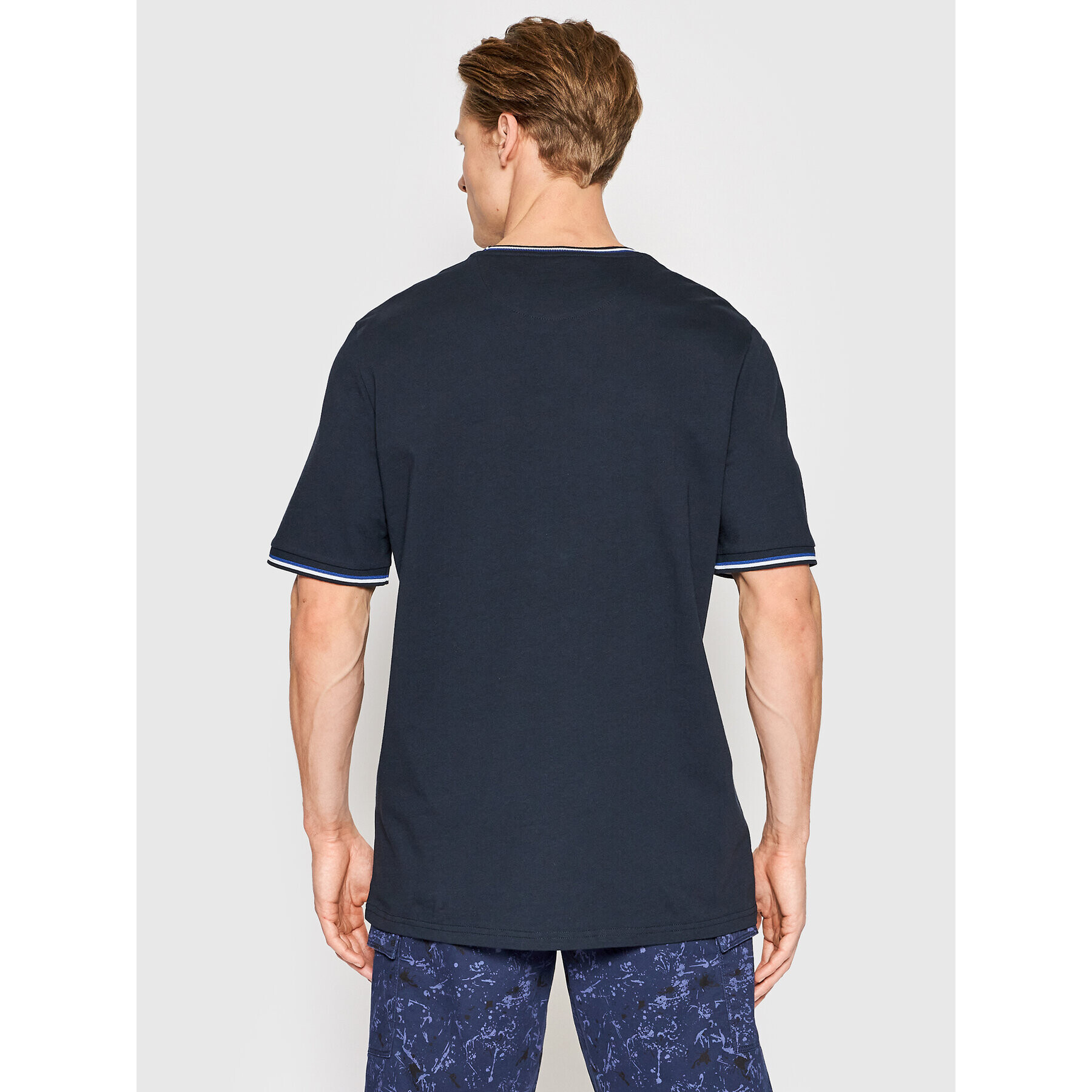 Lyle & Scott Tricou Tipped Cuff TS1600V Bleumarin Relaxed Fit - Pled.ro