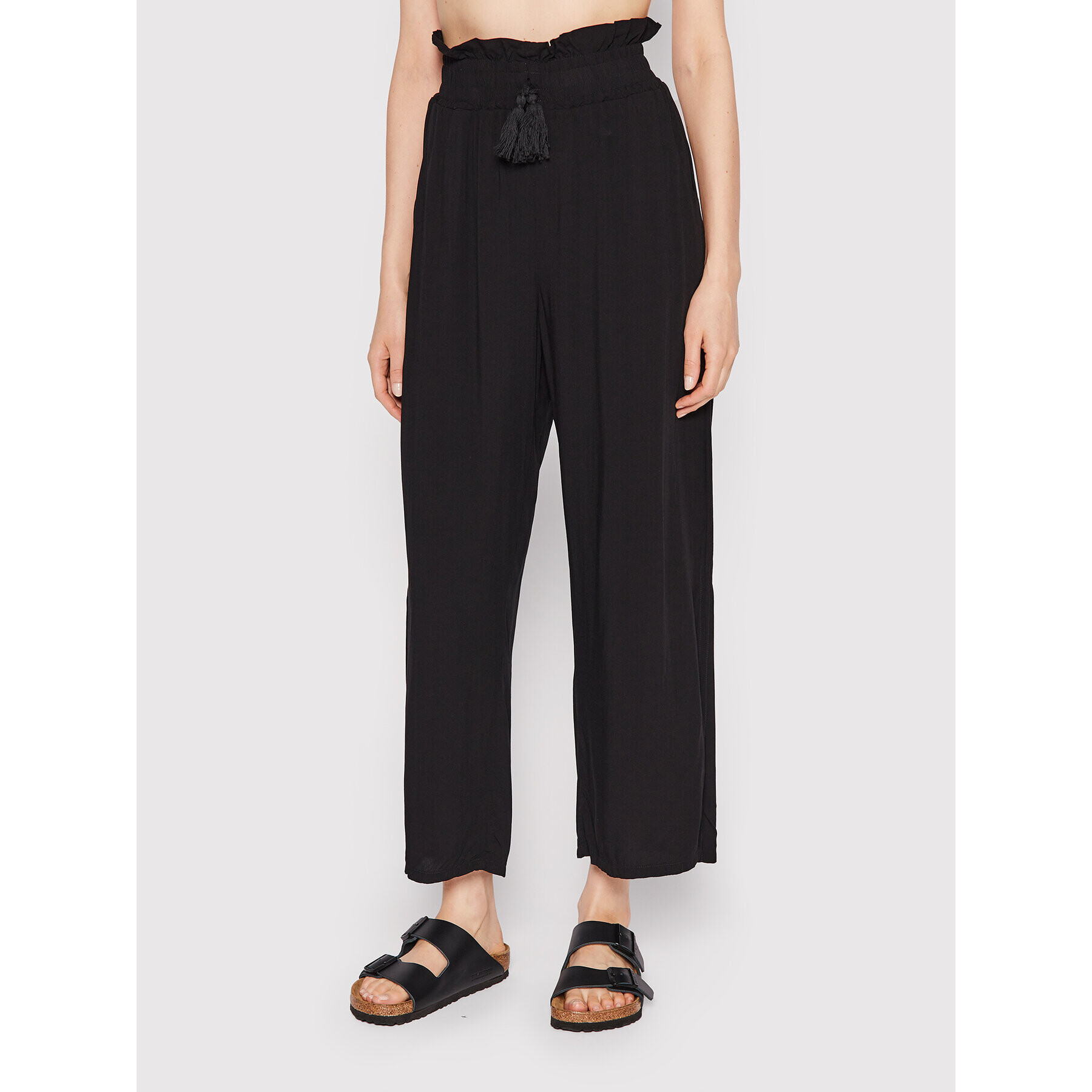 Malai Pantaloni din material Hailee C91001 Negru Relaxed Fit - Pled.ro