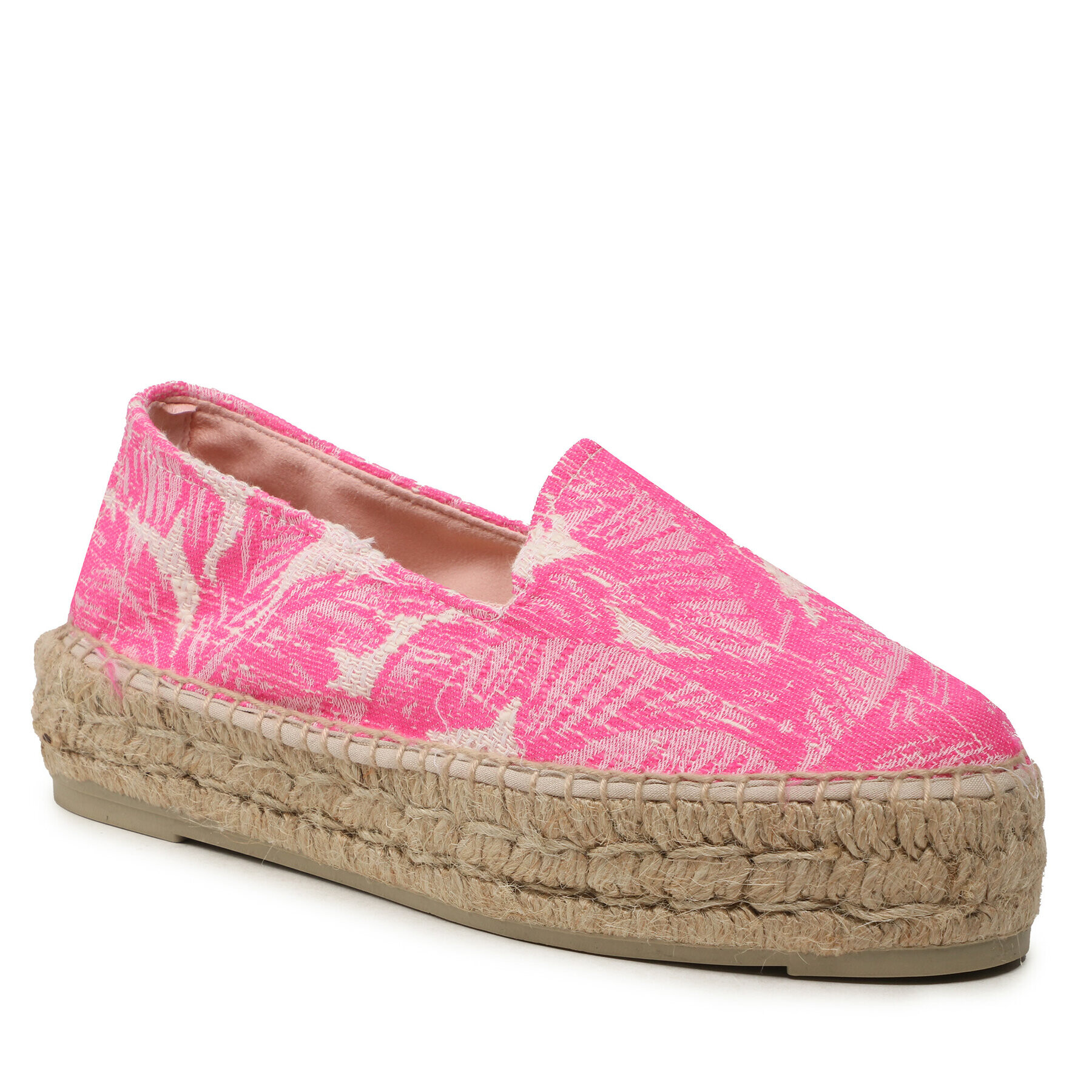 Manebi Espadrile Cotton Jaquard Double Sole Espadrilles G 4.7 D0 Roz - Pled.ro