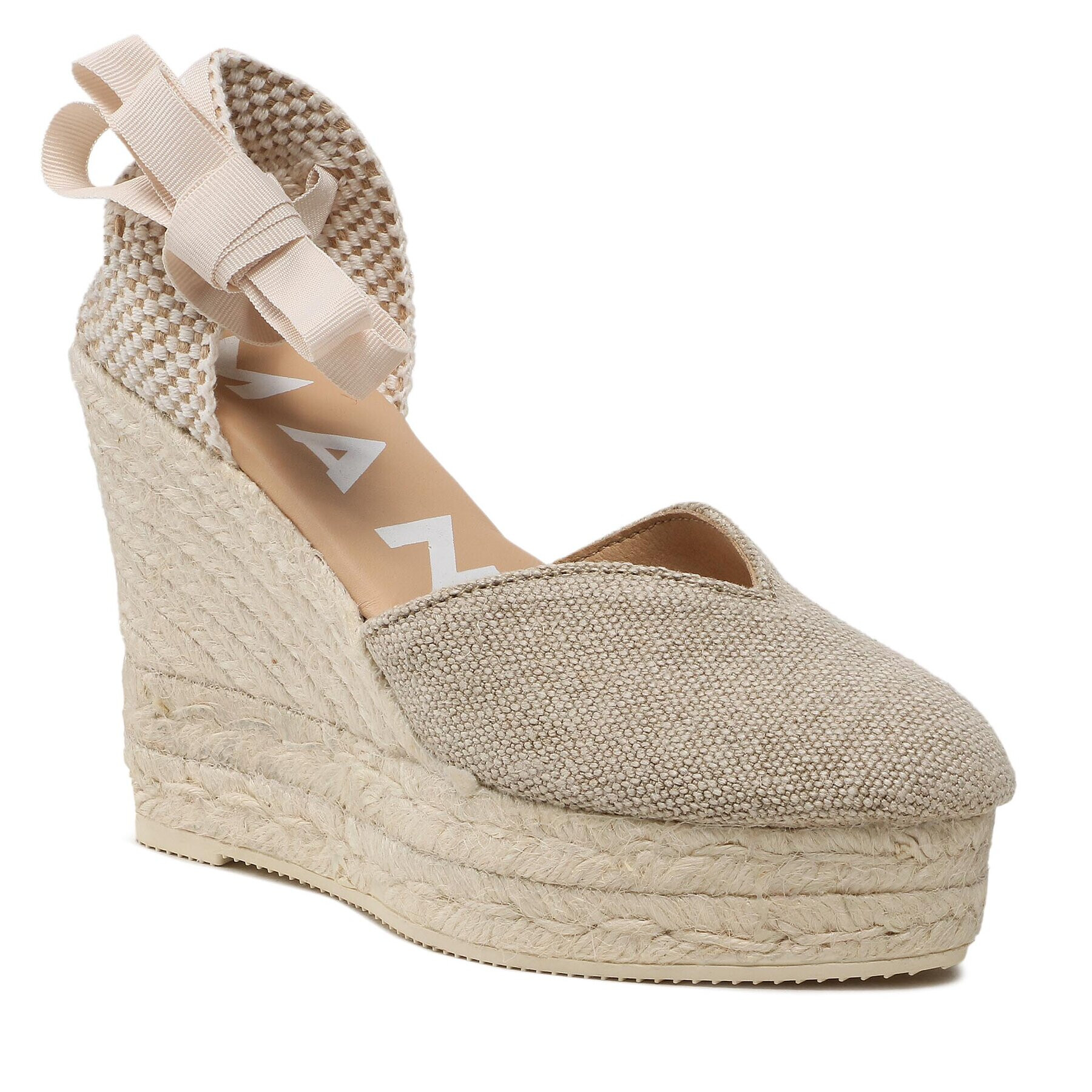 Manebi Espadrile Heart-Shaped Wedge Espadrilles O 7.1 WH Bej - Pled.ro