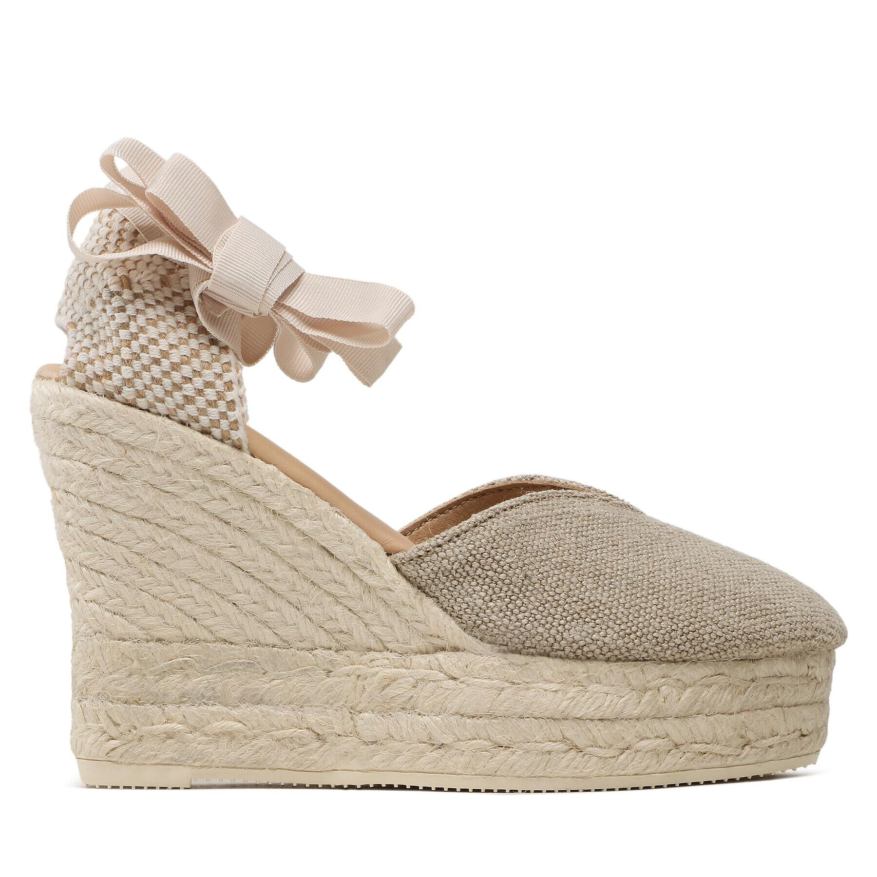 Manebi Espadrile Heart-Shaped Wedge Espadrilles O 7.1 WH Bej - Pled.ro