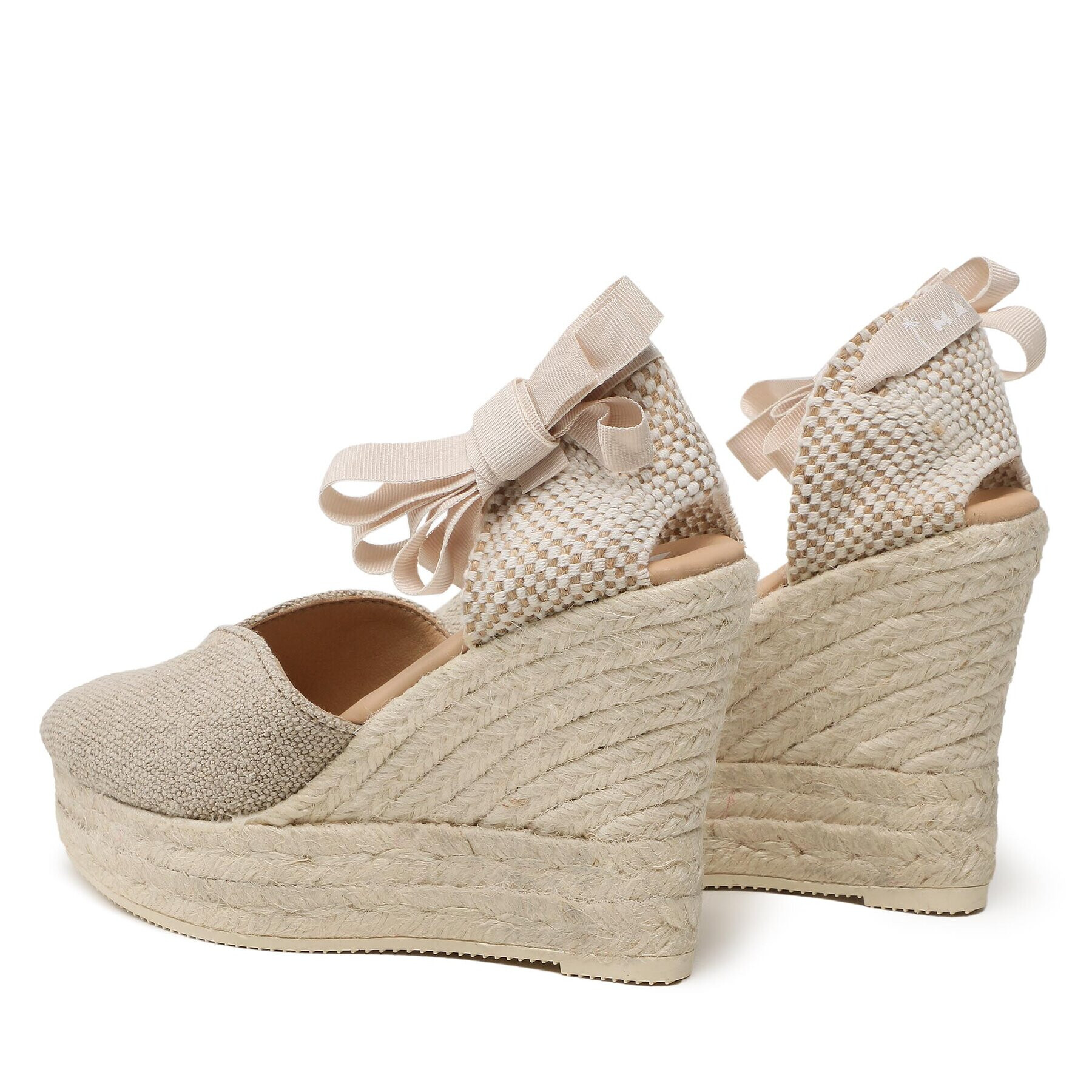 Manebi Espadrile Heart-Shaped Wedge Espadrilles O 7.1 WH Bej - Pled.ro