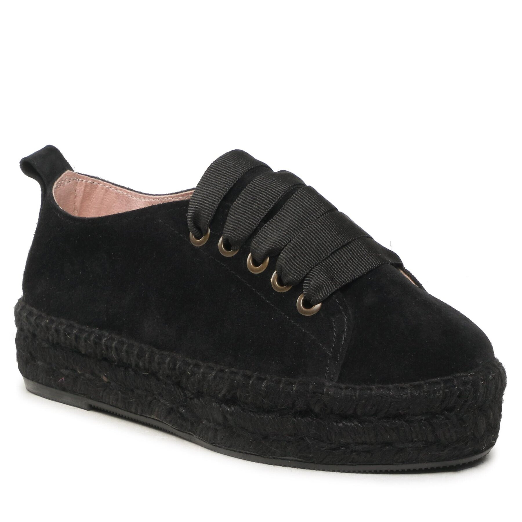 Manebi Espadrile Lace-Up Espadrilles R 2.2 E0 Negru - Pled.ro