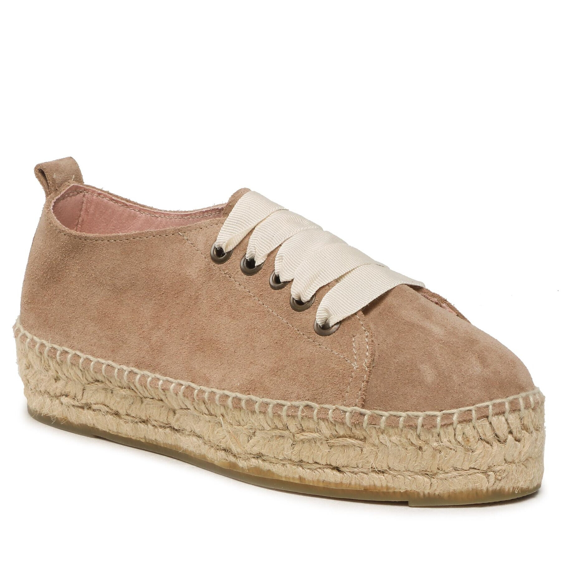 Manebi Espadrile Lace-Up Espadrilles W 1.9 E0 Bej - Pled.ro