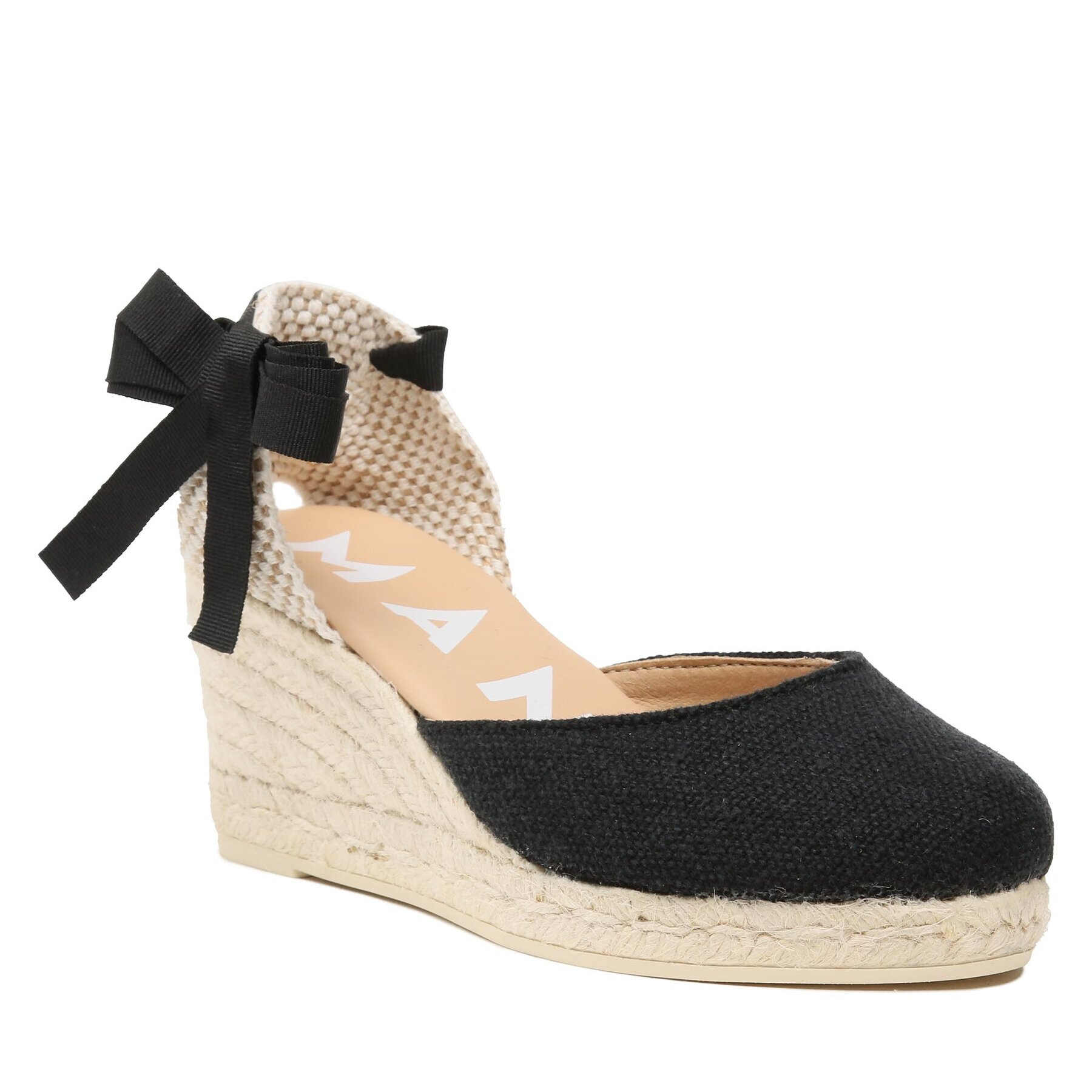 Manebi Espadrile Organic Hemp Low Wedge Espadrilles O 7.9 WL Negru - Pled.ro