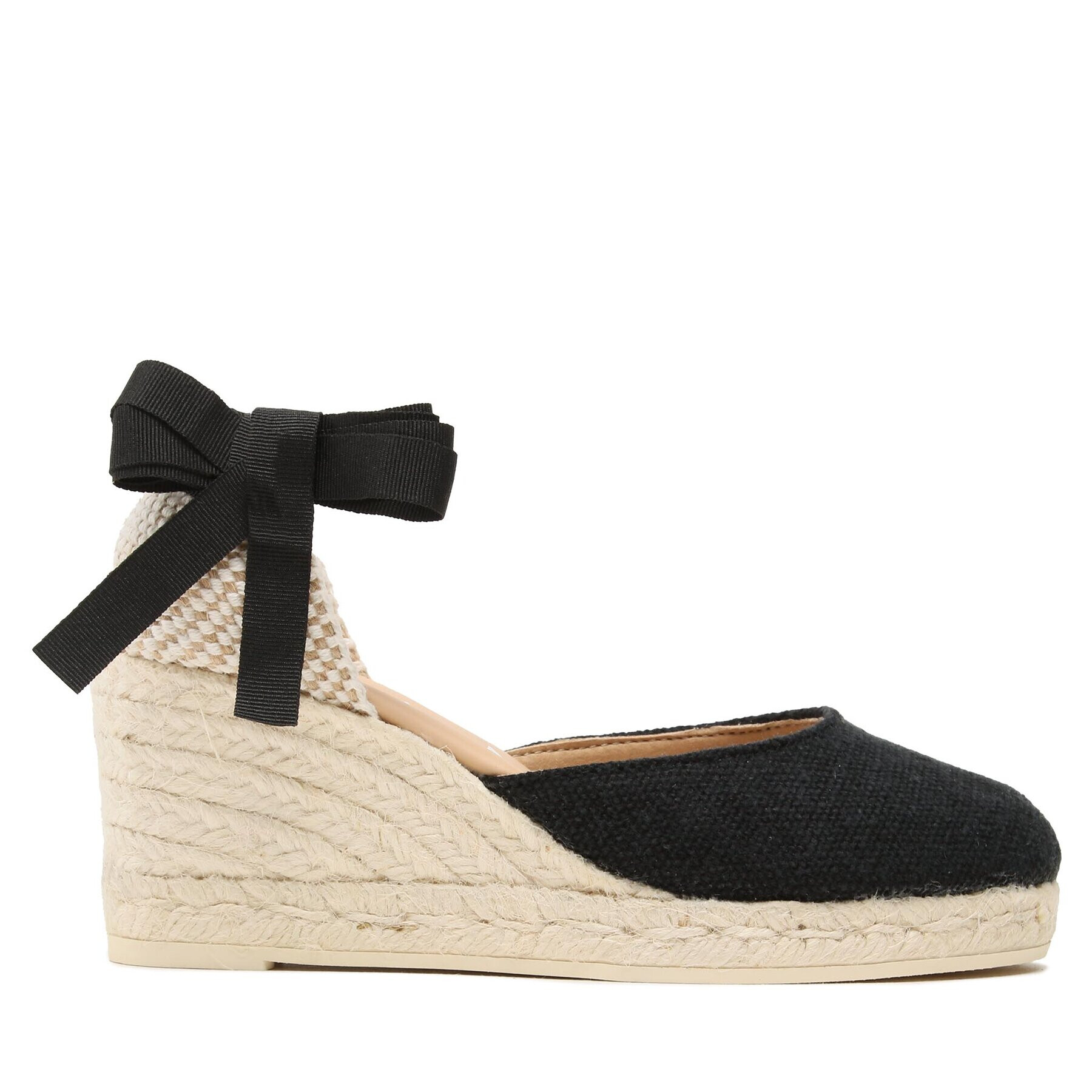 Manebi Espadrile Organic Hemp Low Wedge Espadrilles O 7.9 WL Negru - Pled.ro