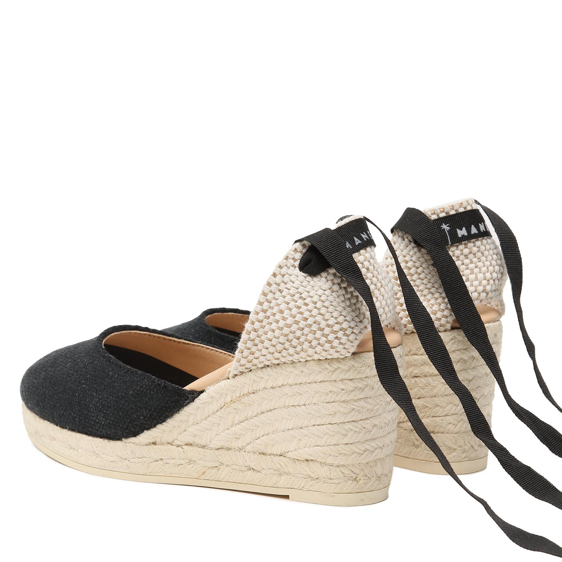 Manebi Espadrile Organic Hemp Low Wedge Espadrilles O 7.9 WL Negru - Pled.ro