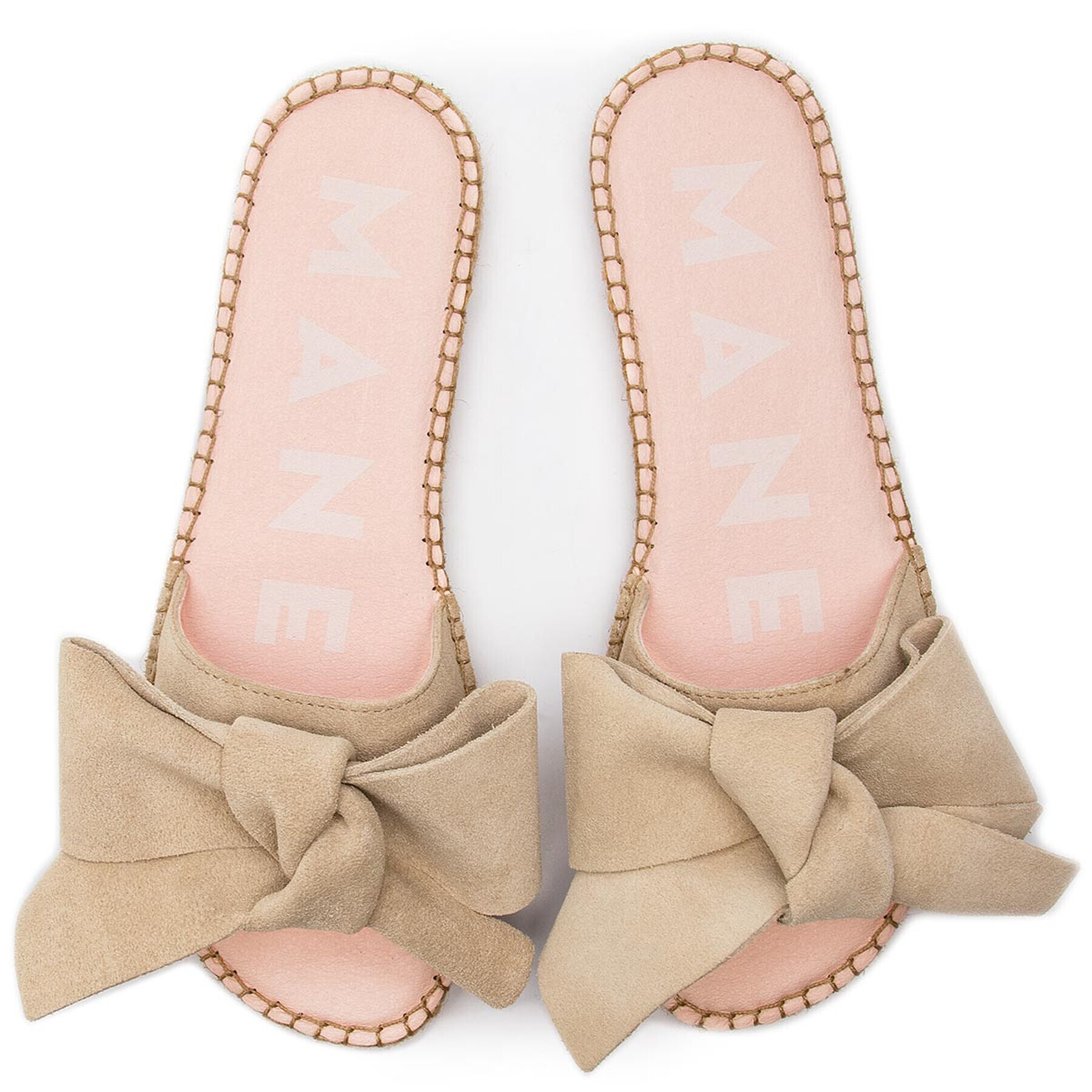 Manebi Espadrile Sandals With Bow K 1.1 J0 Bej - Pled.ro