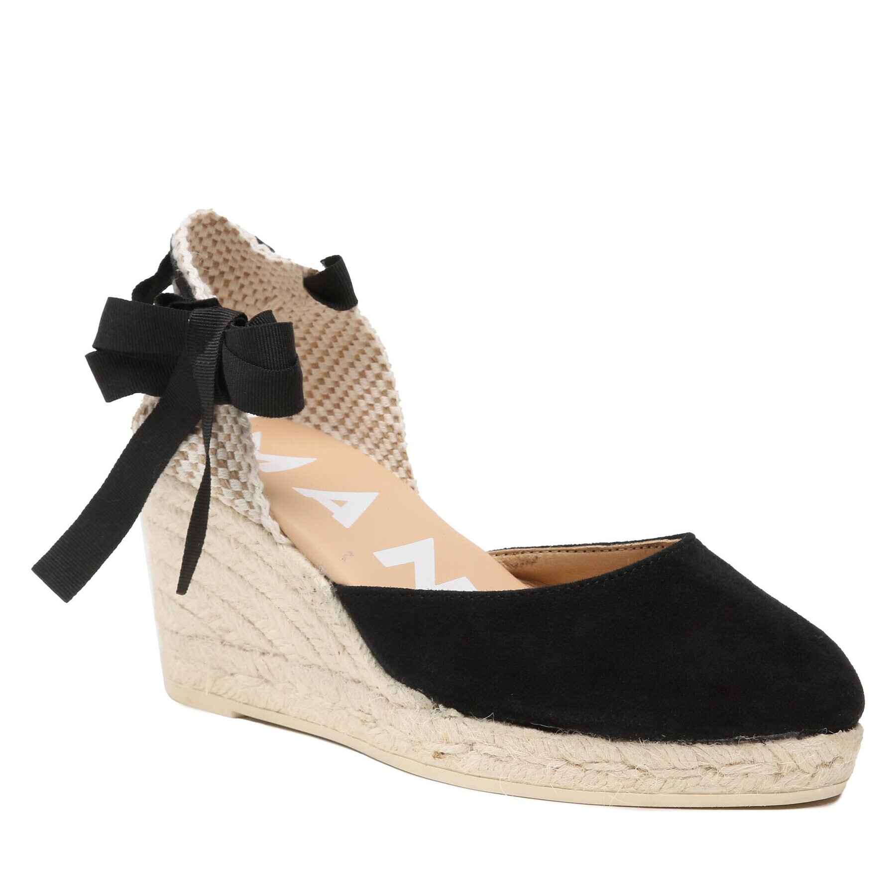 Manebi Espadrile Soft Suede Low Wedge Espadrilles K 1.0 WL Negru - Pled.ro