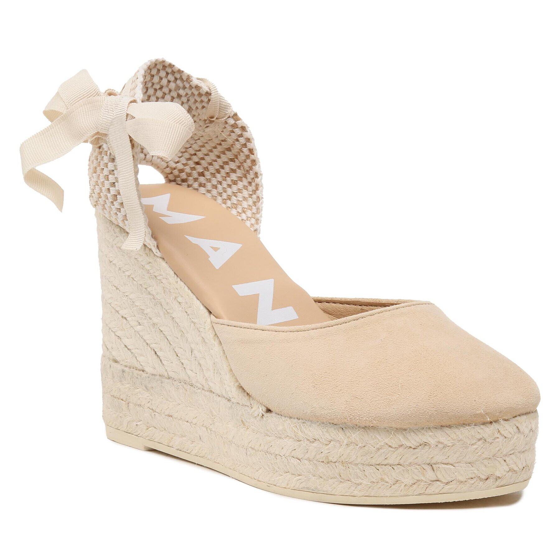 Manebi Espadrile Soft Suede Wedge Espadrilles M 1.1 WV Bej - Pled.ro