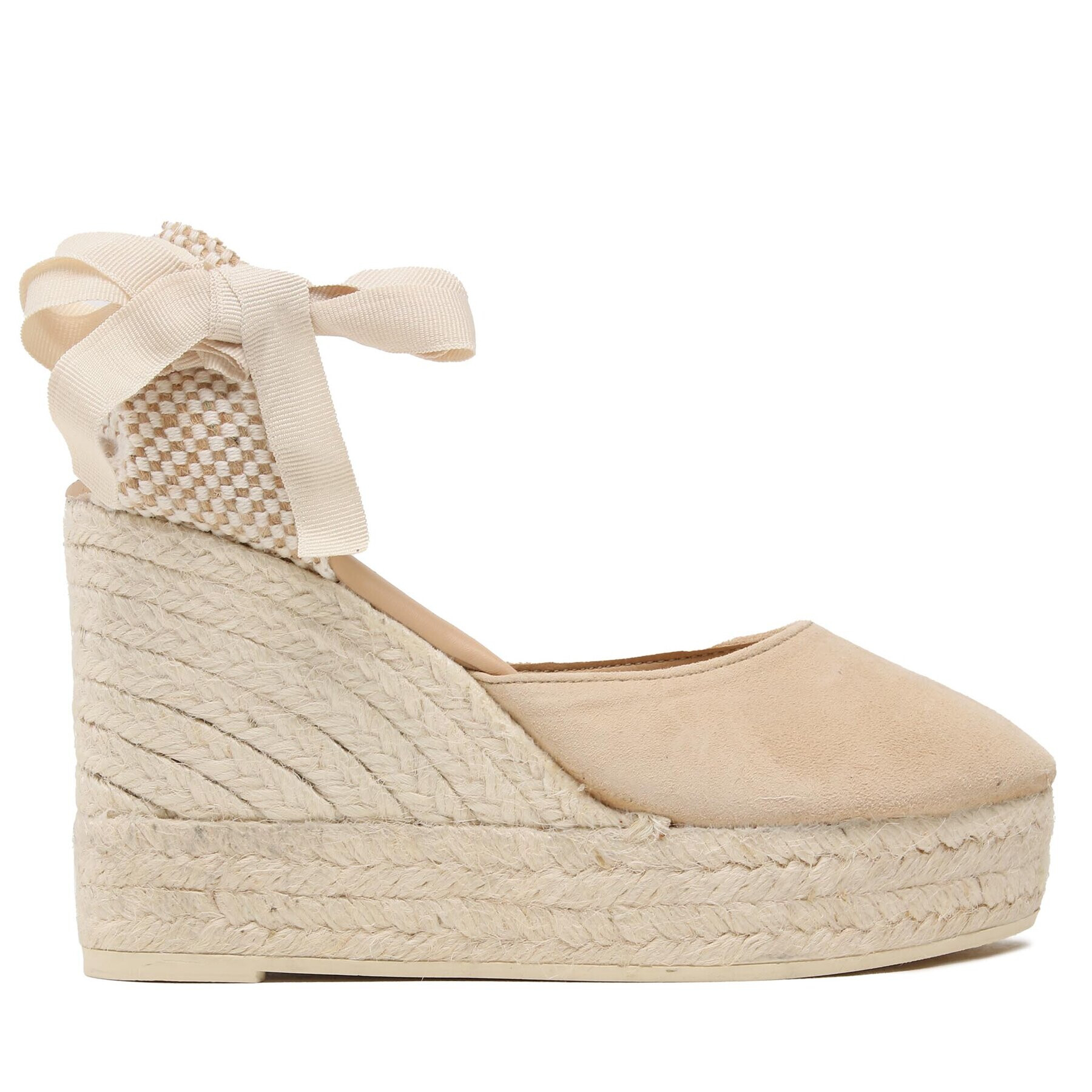 Manebi Espadrile Soft Suede Wedge Espadrilles M 1.1 WV Bej - Pled.ro