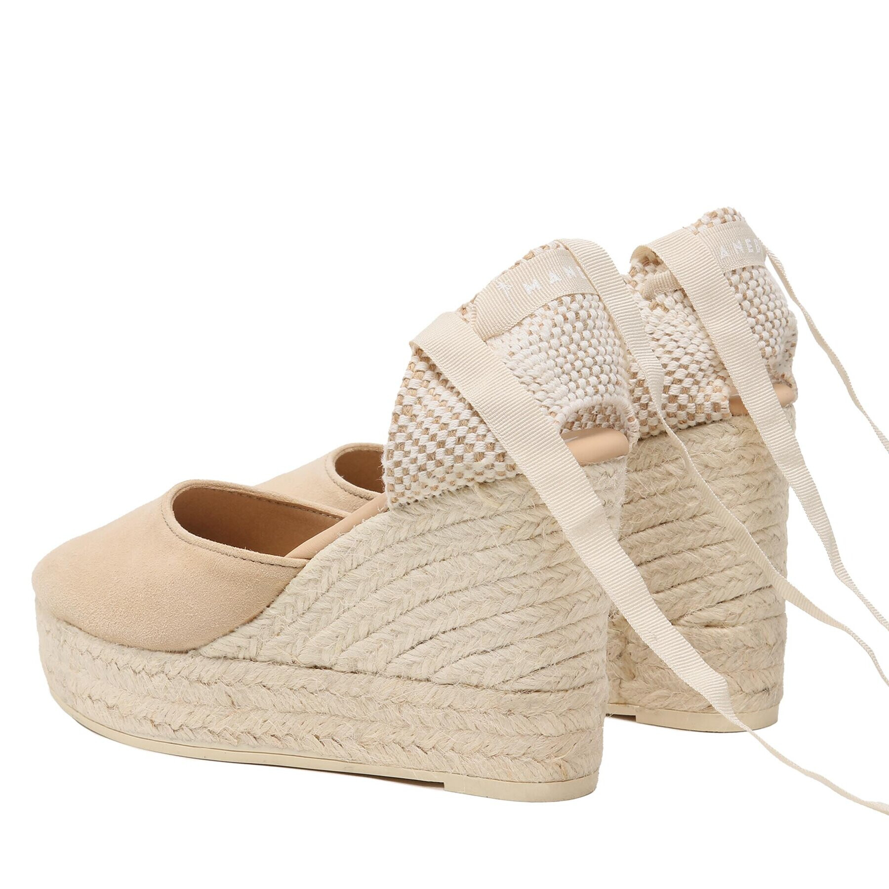 Manebi Espadrile Soft Suede Wedge Espadrilles M 1.1 WV Bej - Pled.ro