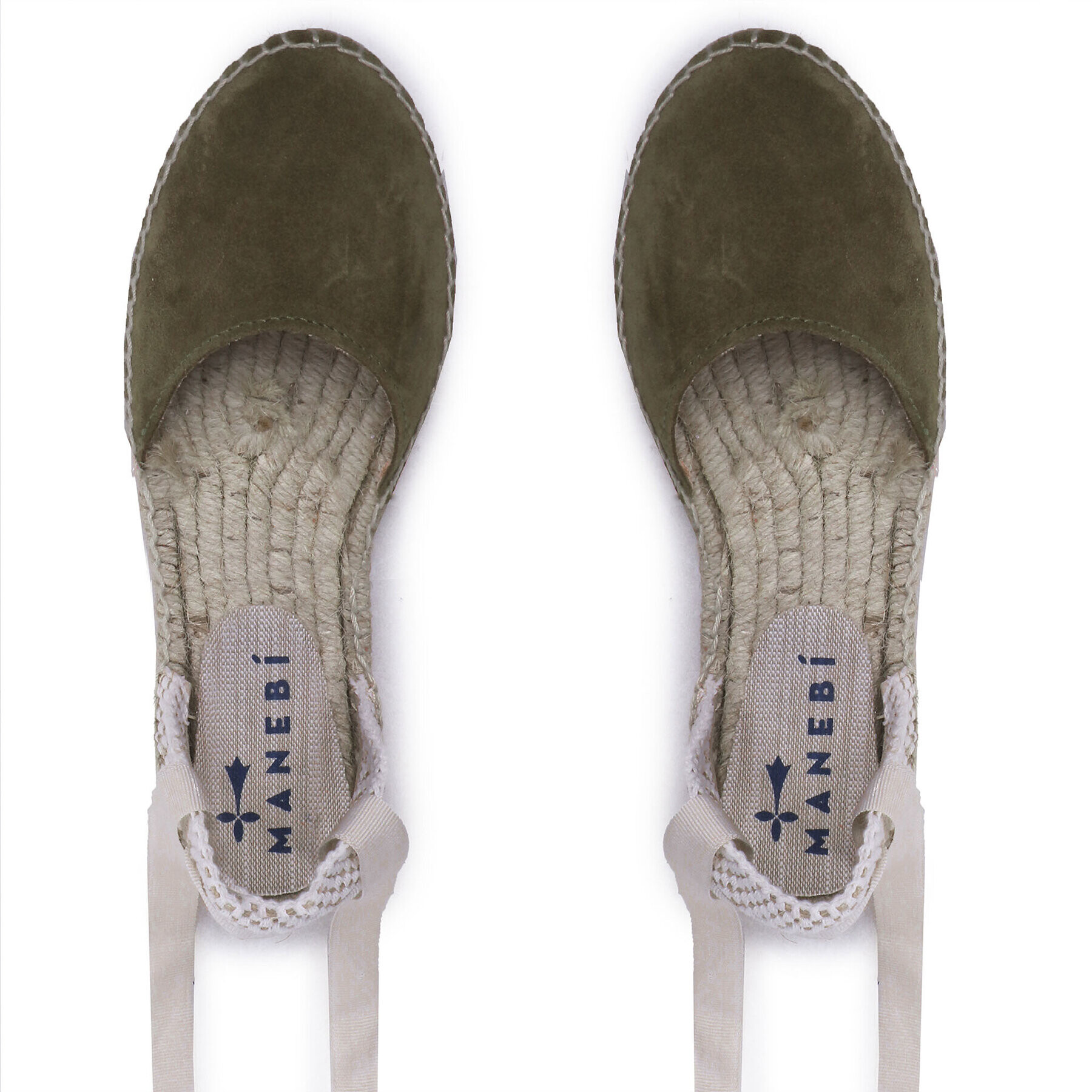 Manebi Espadrile Suede Flat Valenciana Espadrilles R 4.1 P0 Kaki - Pled.ro