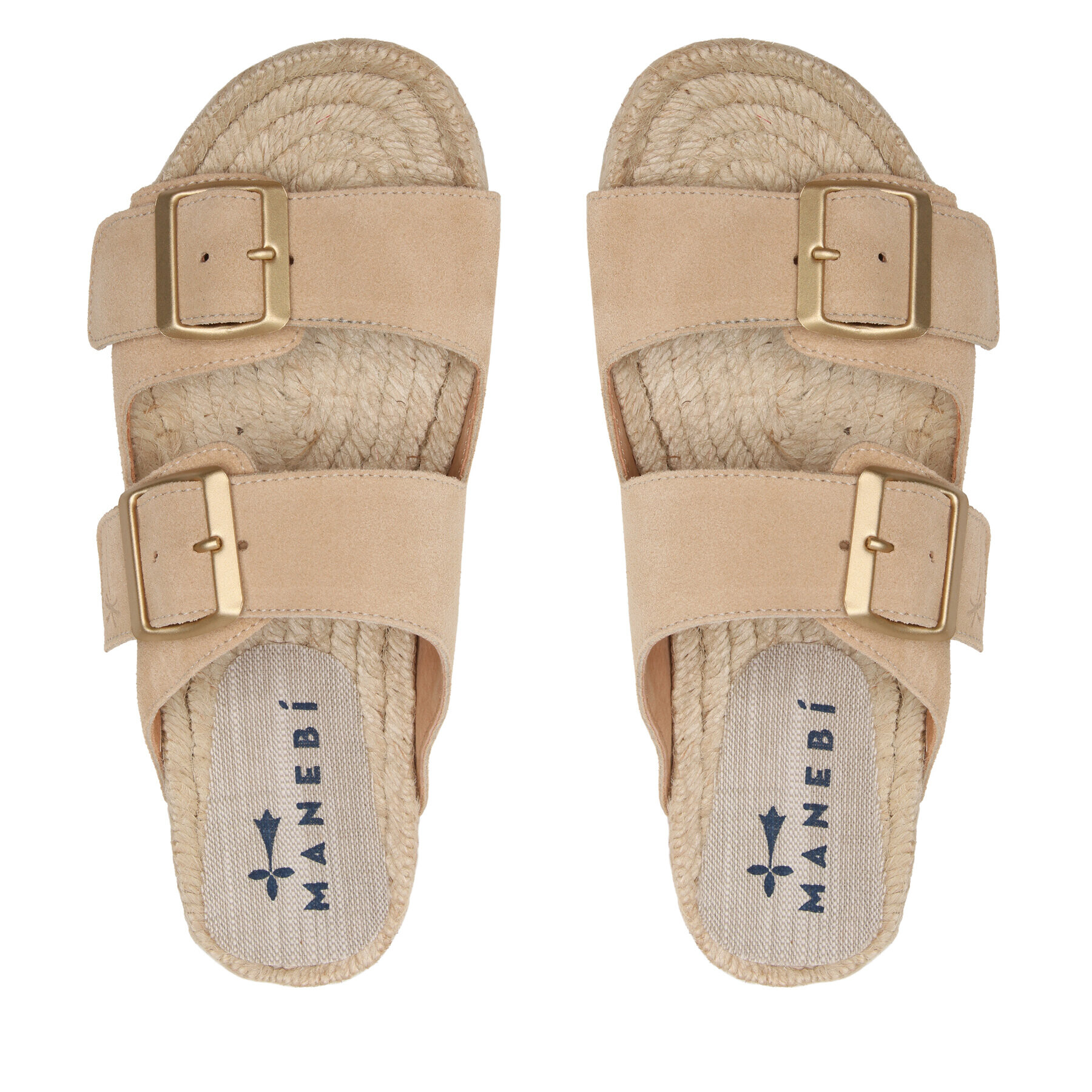 Manebi Espadrile Suede Nordic Sandals K 1.1 R0 Bej - Pled.ro