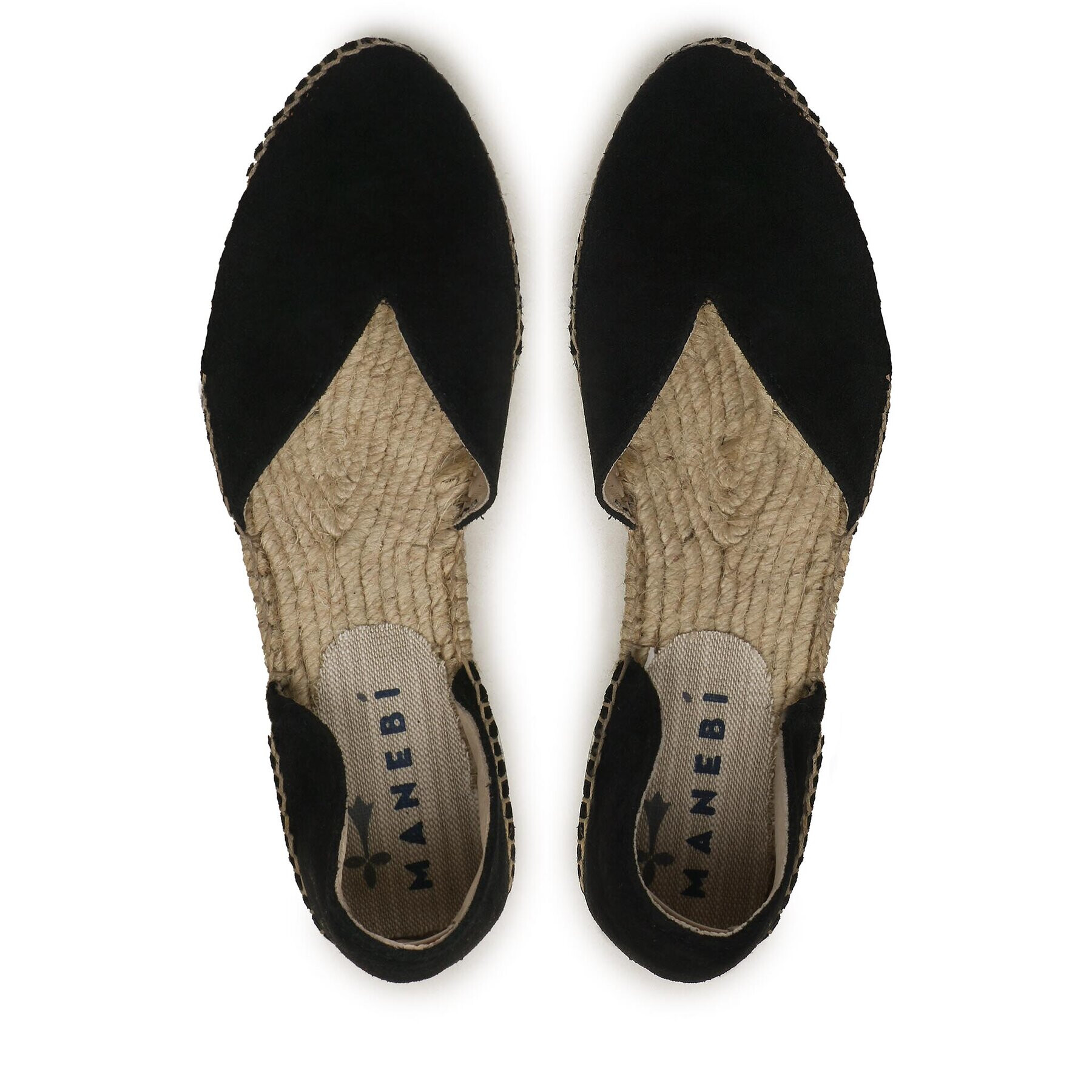 Manebi Espadrile Suede Open-Side Flats K 1.0 O0 Negru - Pled.ro