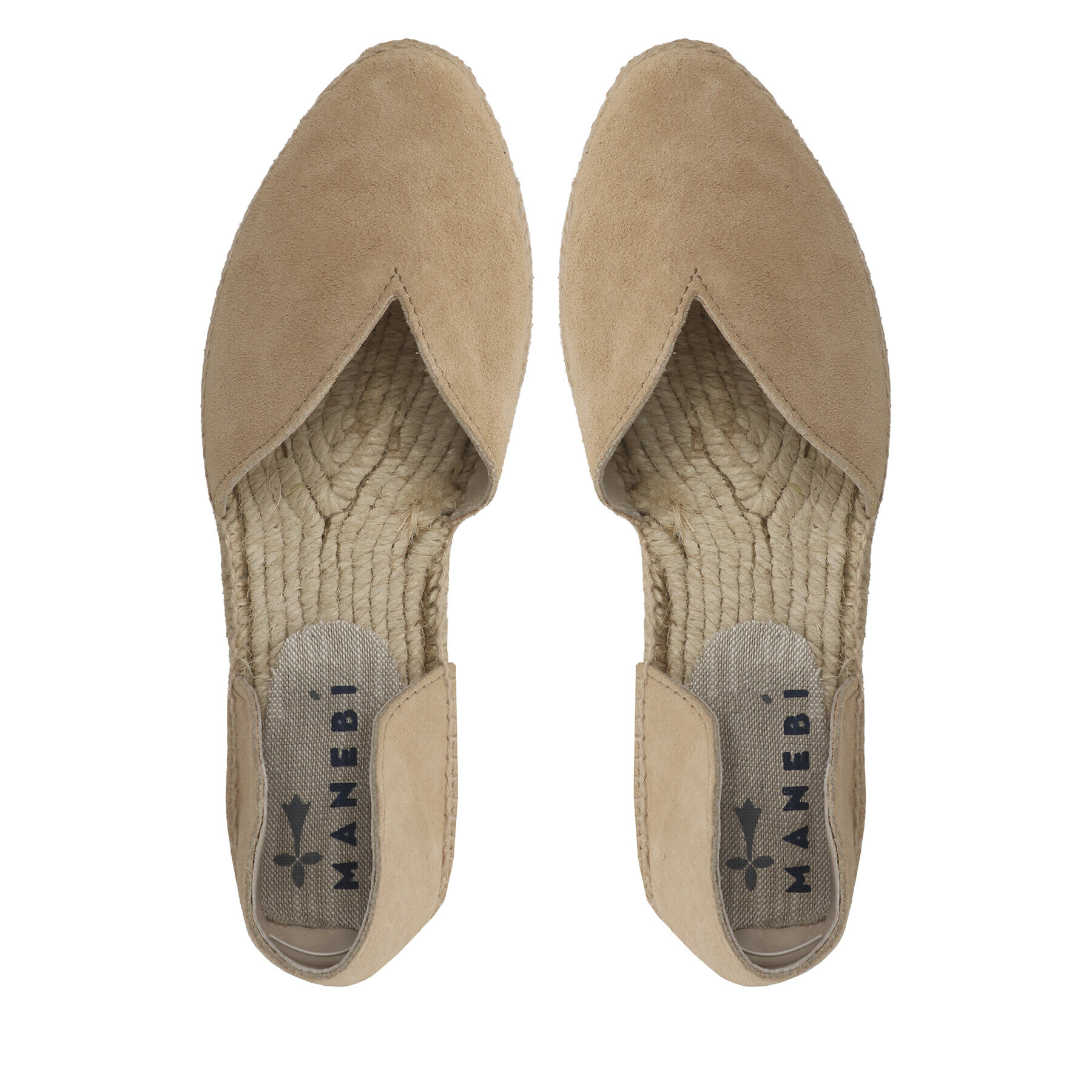 Manebi Espadrile Suede Open-Side Flats K 1.1 O0 Bej - Pled.ro