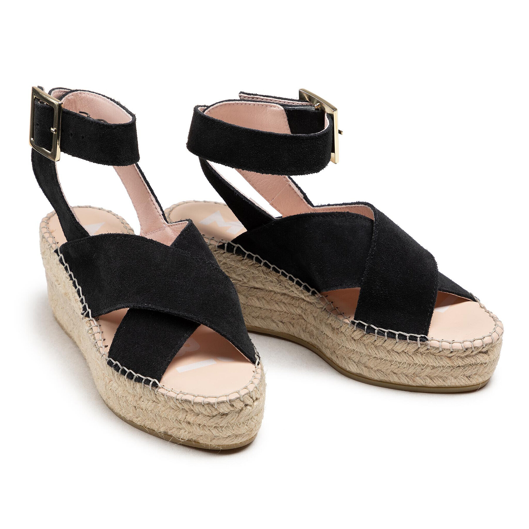 Manebi Espadrile Wedges W Belt K 1.0 Wb Negru - Pled.ro