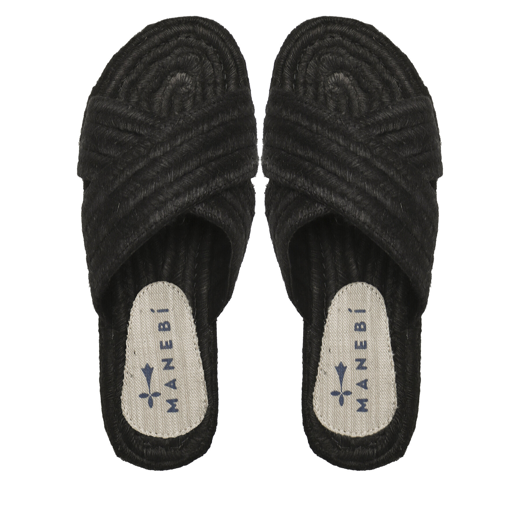 Manebi Espadrile Yute Rope Rope Sandals S 9.6 Y0 Negru - Pled.ro