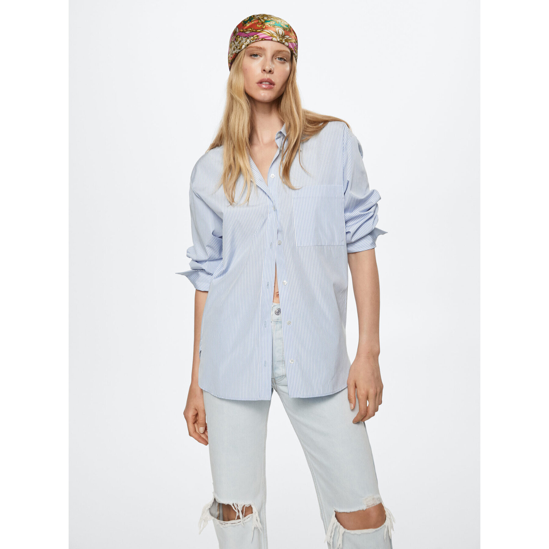 Mango Cămașă Juanes 27824012 Albastru Oversize - Pled.ro