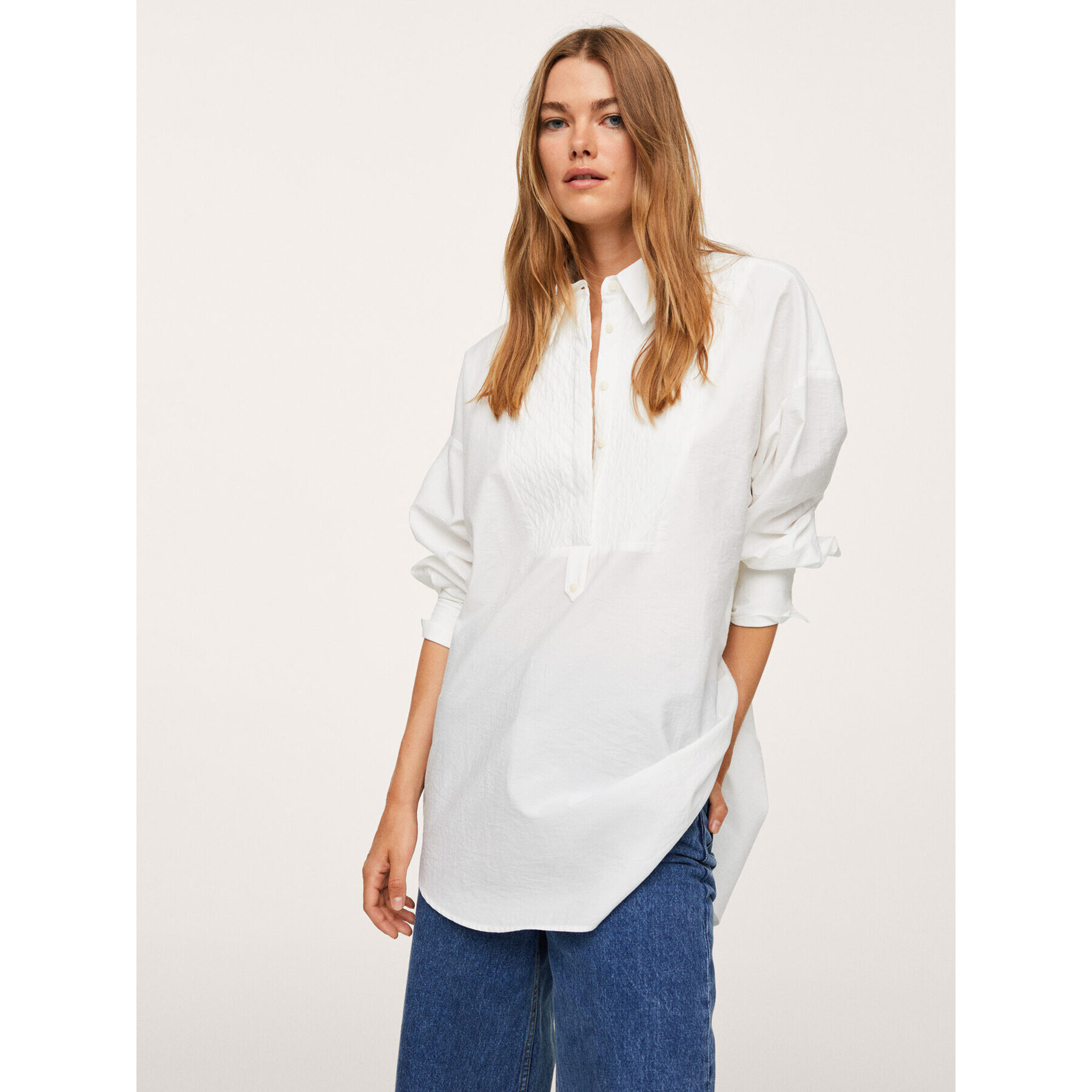 Mango Cămașă Solemne 17023789 Alb Oversize - Pled.ro