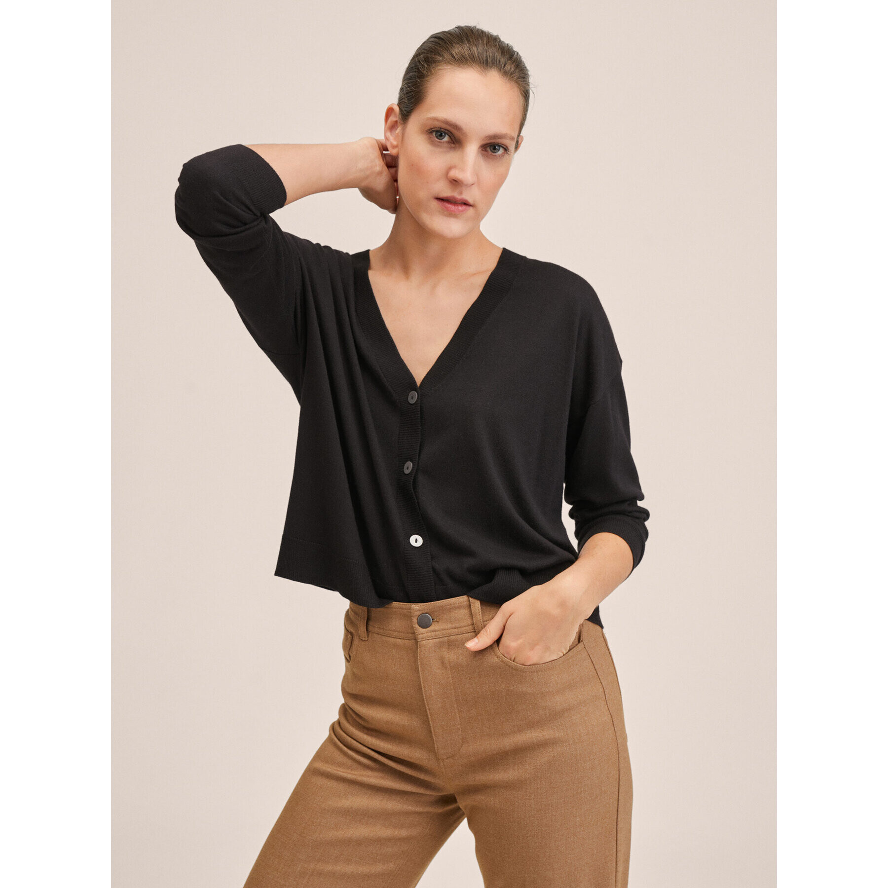 Mango Cardigan Luccav 27064013 Negru Regular Fit - Pled.ro