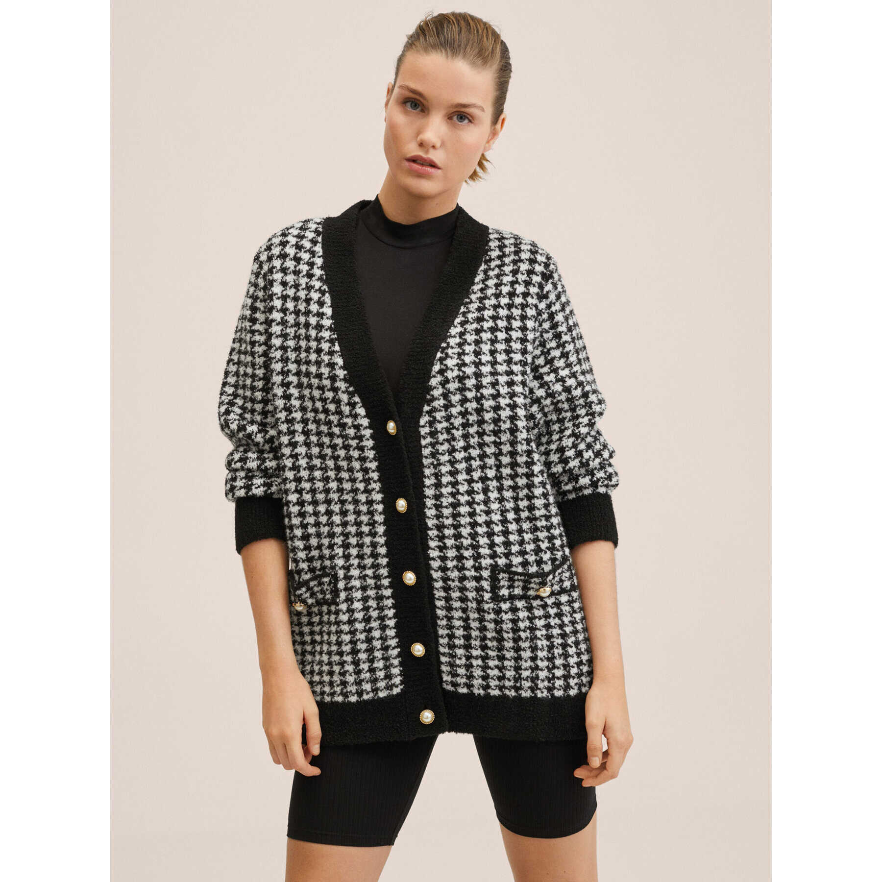 Mango Cardigan Patri 27051148 Negru Regular Fit - Pled.ro