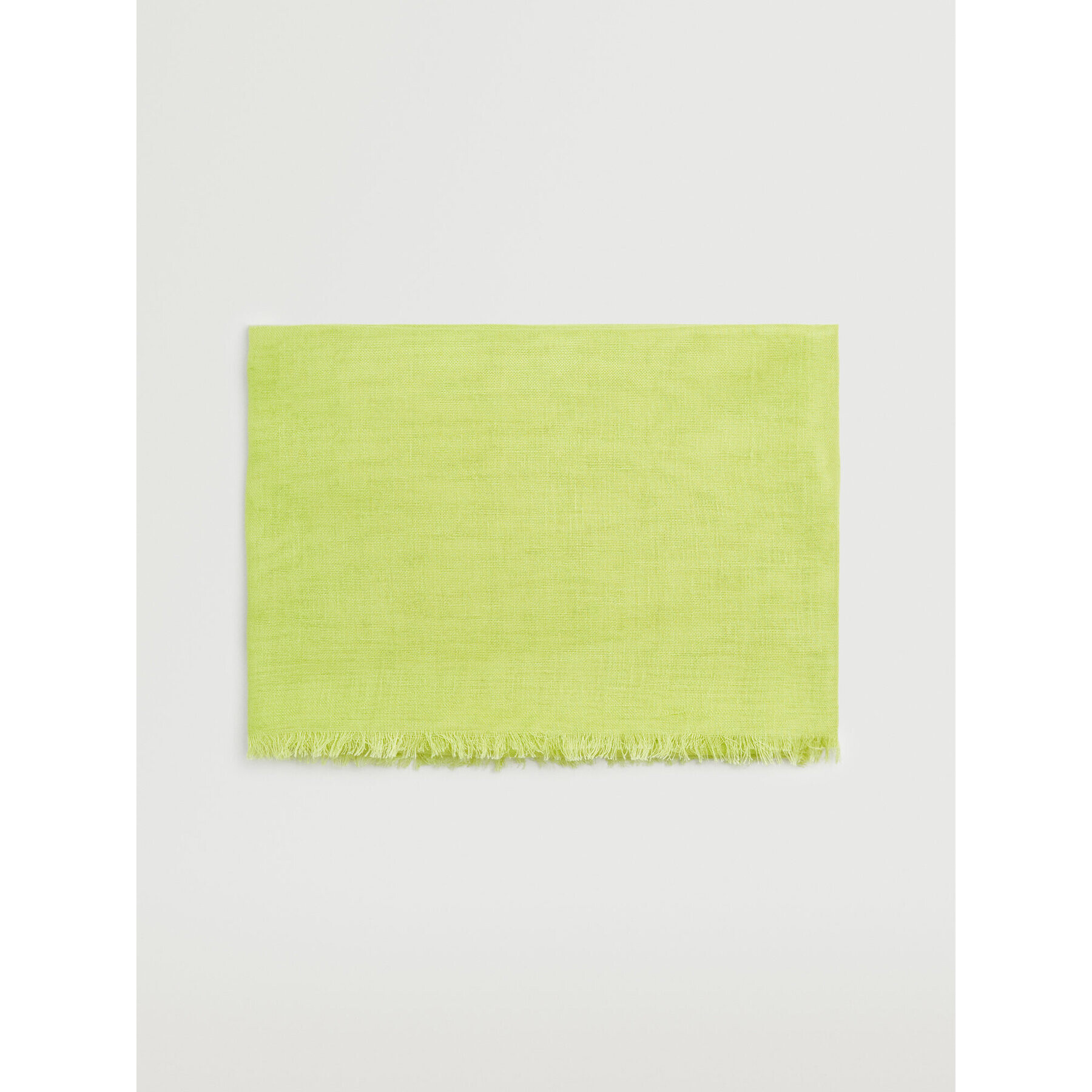 Mango Fular Linen 27065780 Verde - Pled.ro