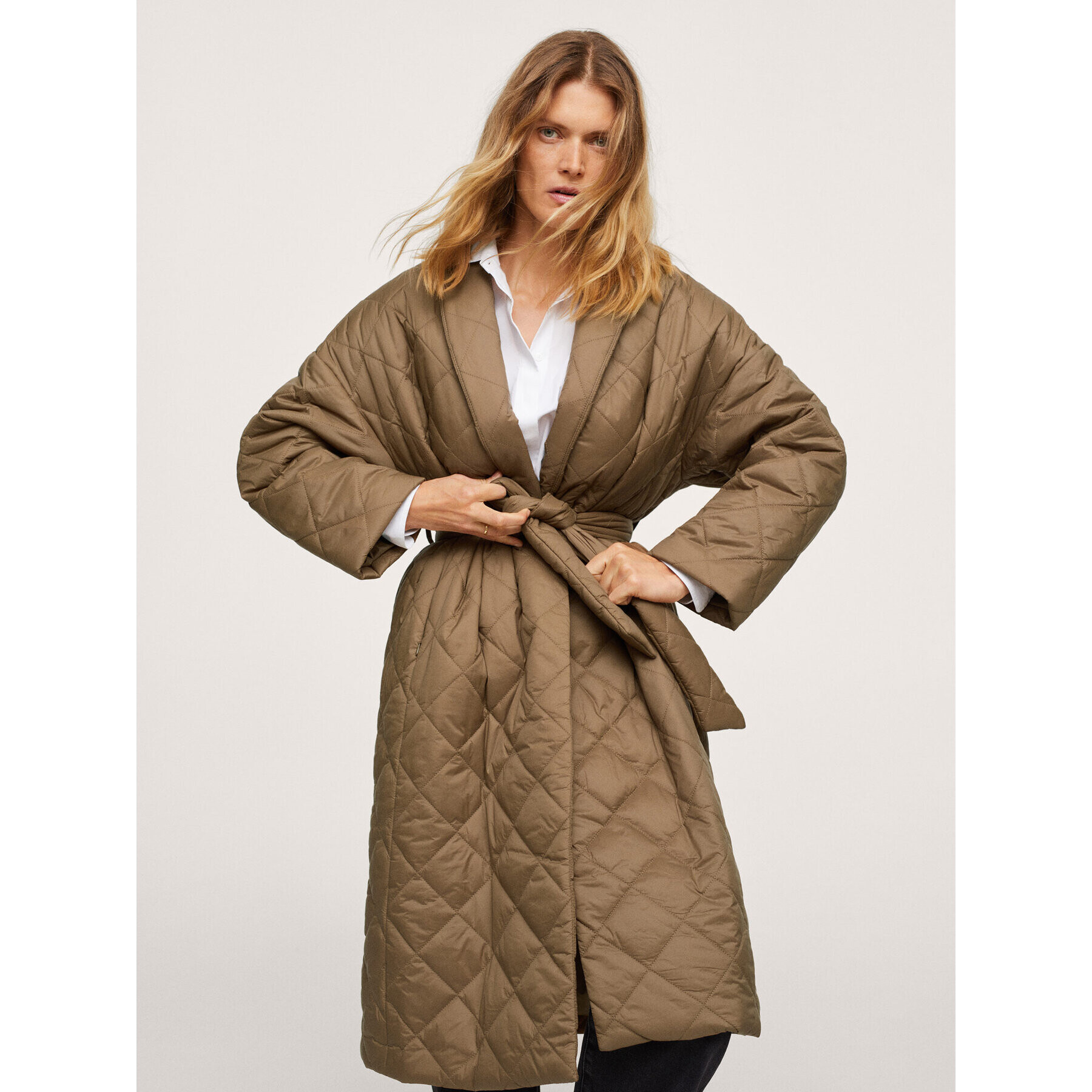 Mango Geacă din puf Verdure 17935514 Maro Oversize - Pled.ro