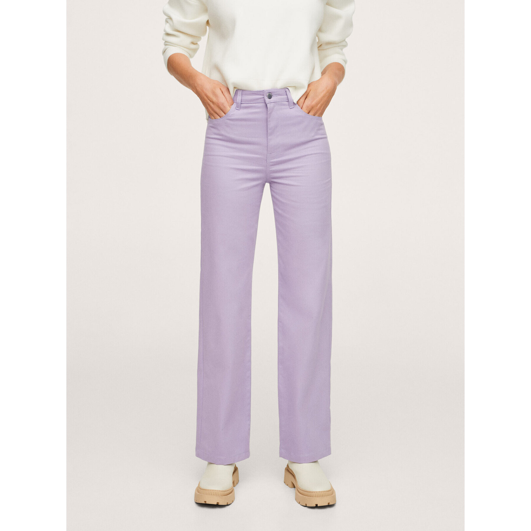 Mango Pantaloni din material Julie 17066715 Violet Regular Fit - Pled.ro