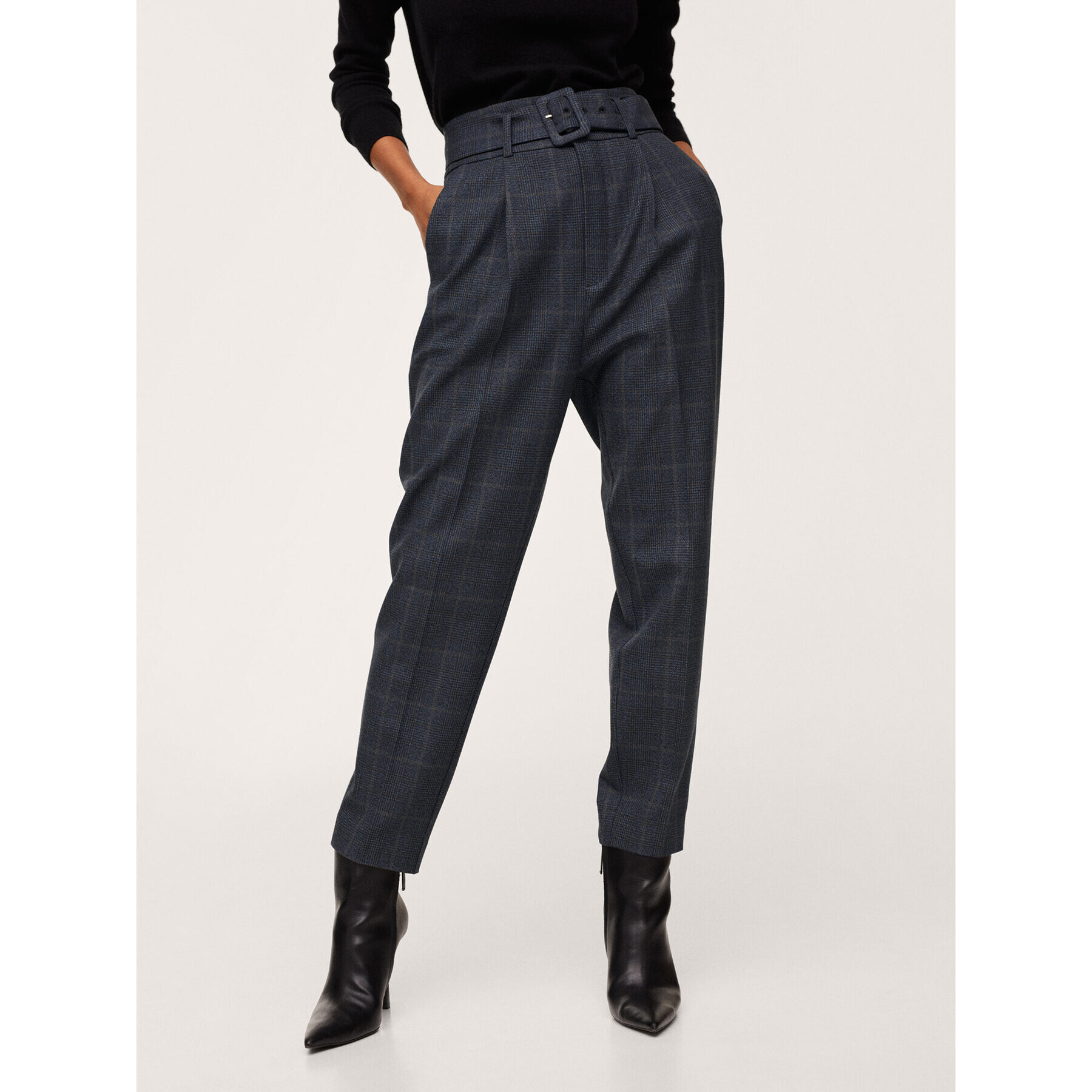 Mango Pantaloni din material Lita 17079088 Bleumarin Regular Fit - Pled.ro