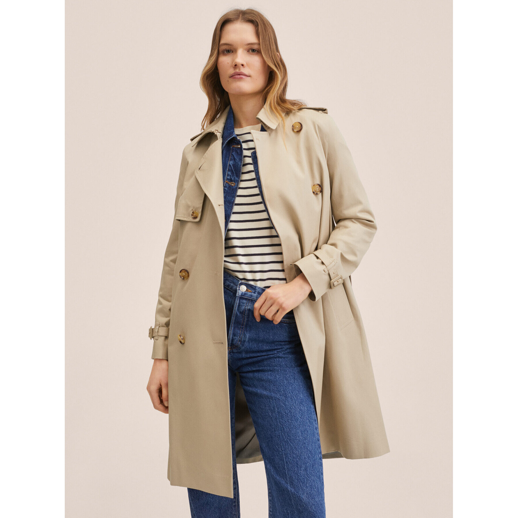 Mango Trench Polana 27063259 Bej Regular Fit - Pled.ro