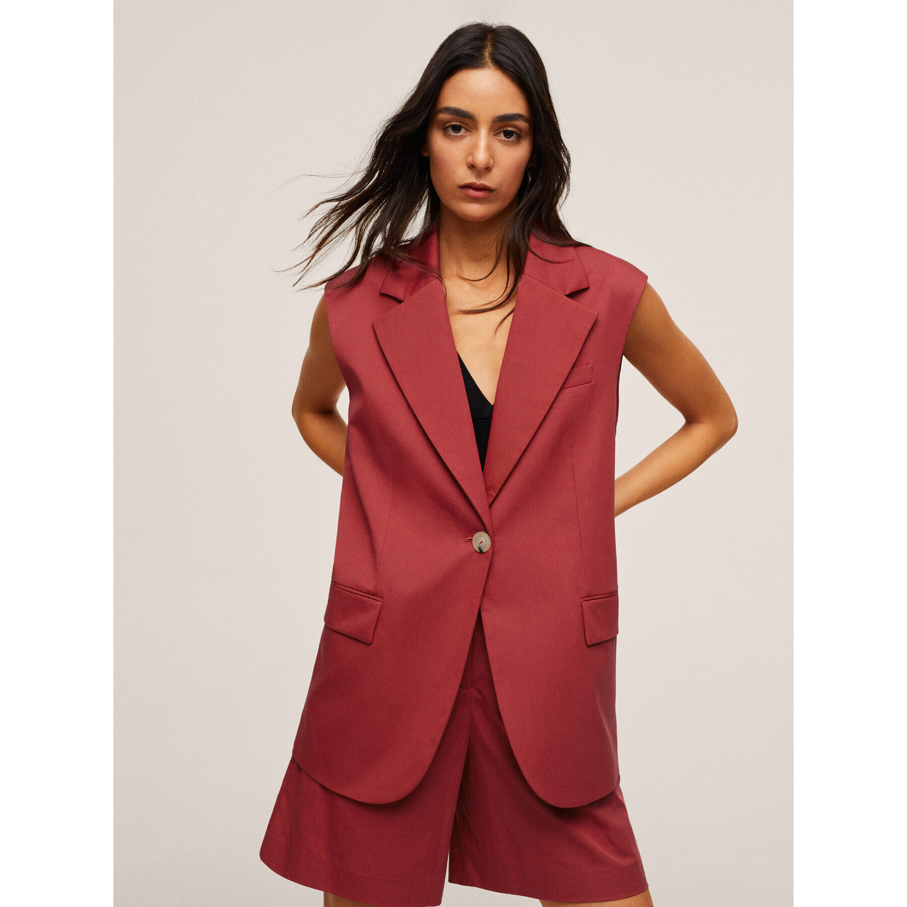 Mango Vestă Cherry 17042024 Vișiniu Regular Fit - Pled.ro