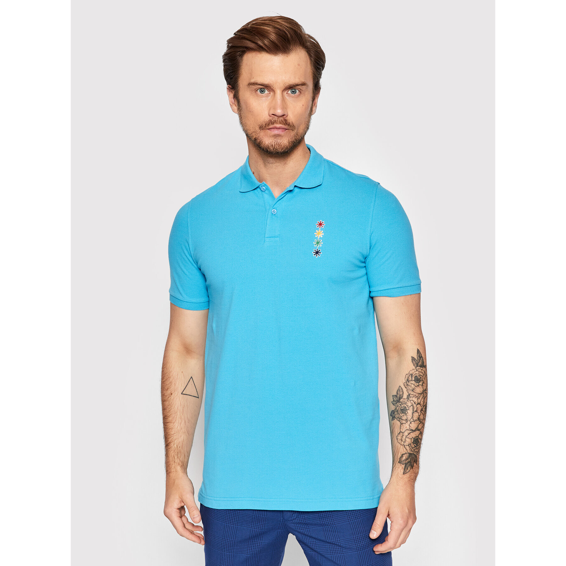 Manuel Ritz Tricou polo 3232M576 223342 Albastru Slim Fit - Pled.ro