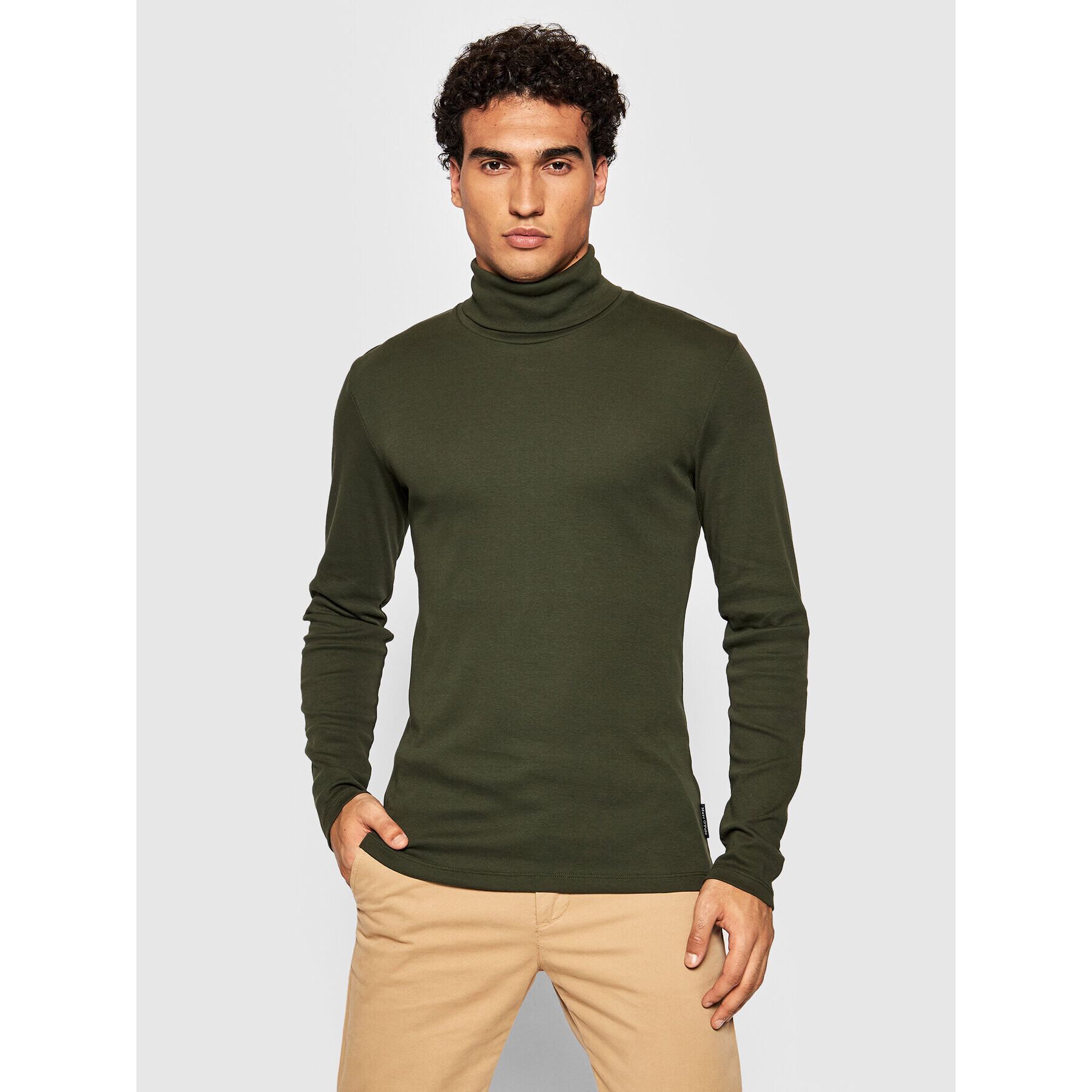 Marc O'Polo Bluză cu gât 129 2202 52354 Verde Slim Fit - Pled.ro