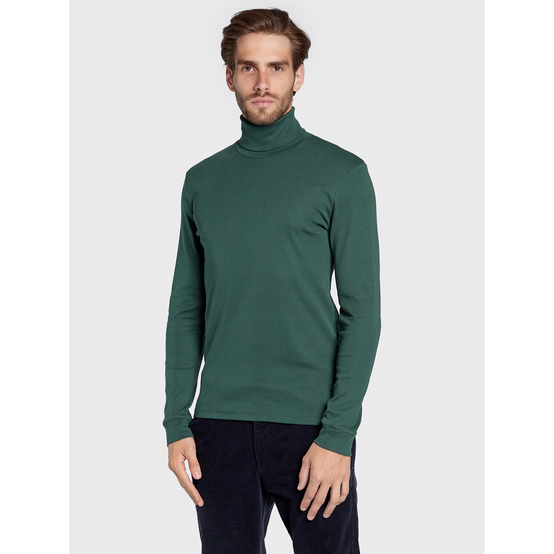 Marc O'Polo Bluză cu gât 229 2202 52226 Verde Slim Fit - Pled.ro