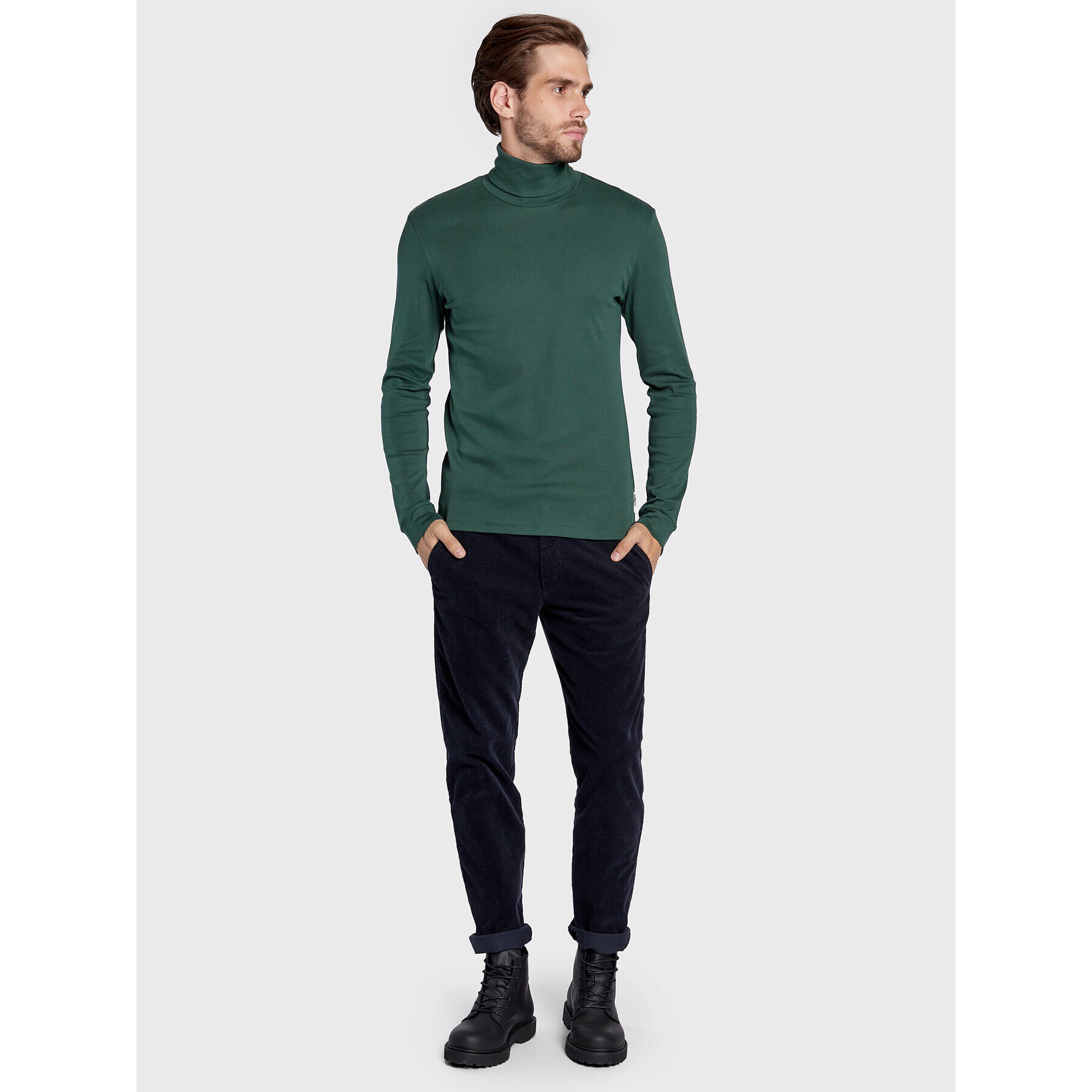 Marc O'Polo Bluză cu gât 229 2202 52226 Verde Slim Fit - Pled.ro