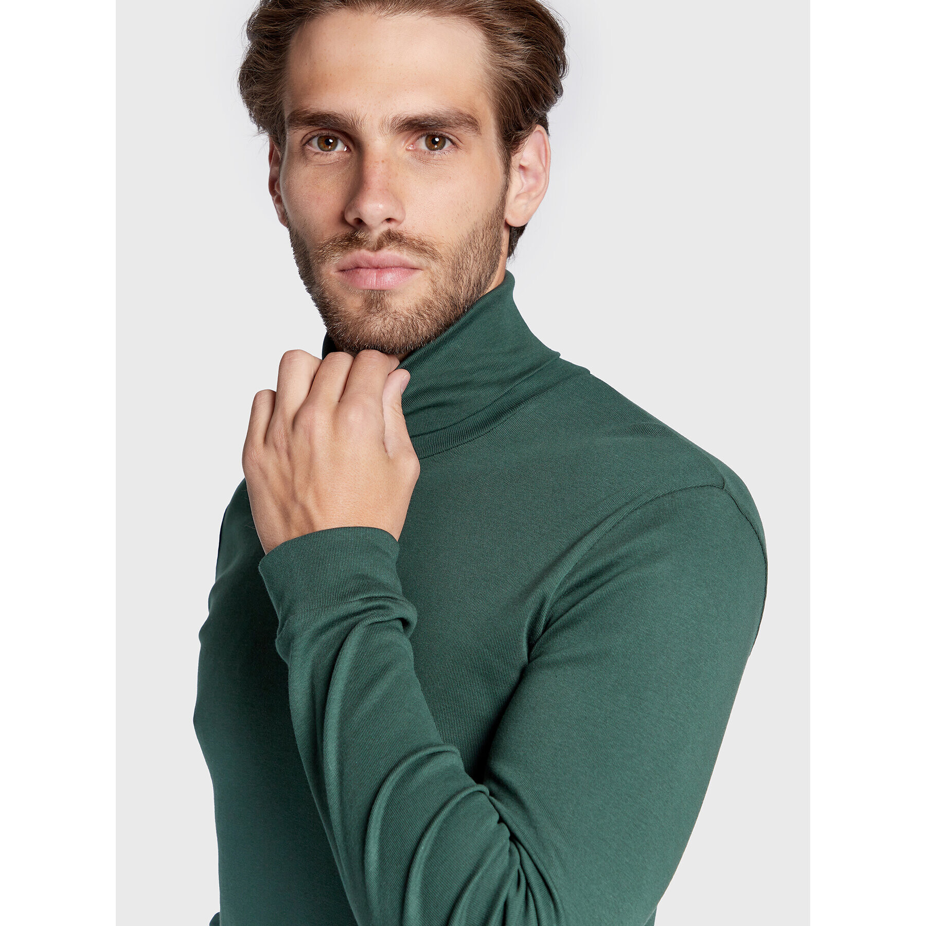 Marc O'Polo Bluză cu gât 229 2202 52226 Verde Slim Fit - Pled.ro