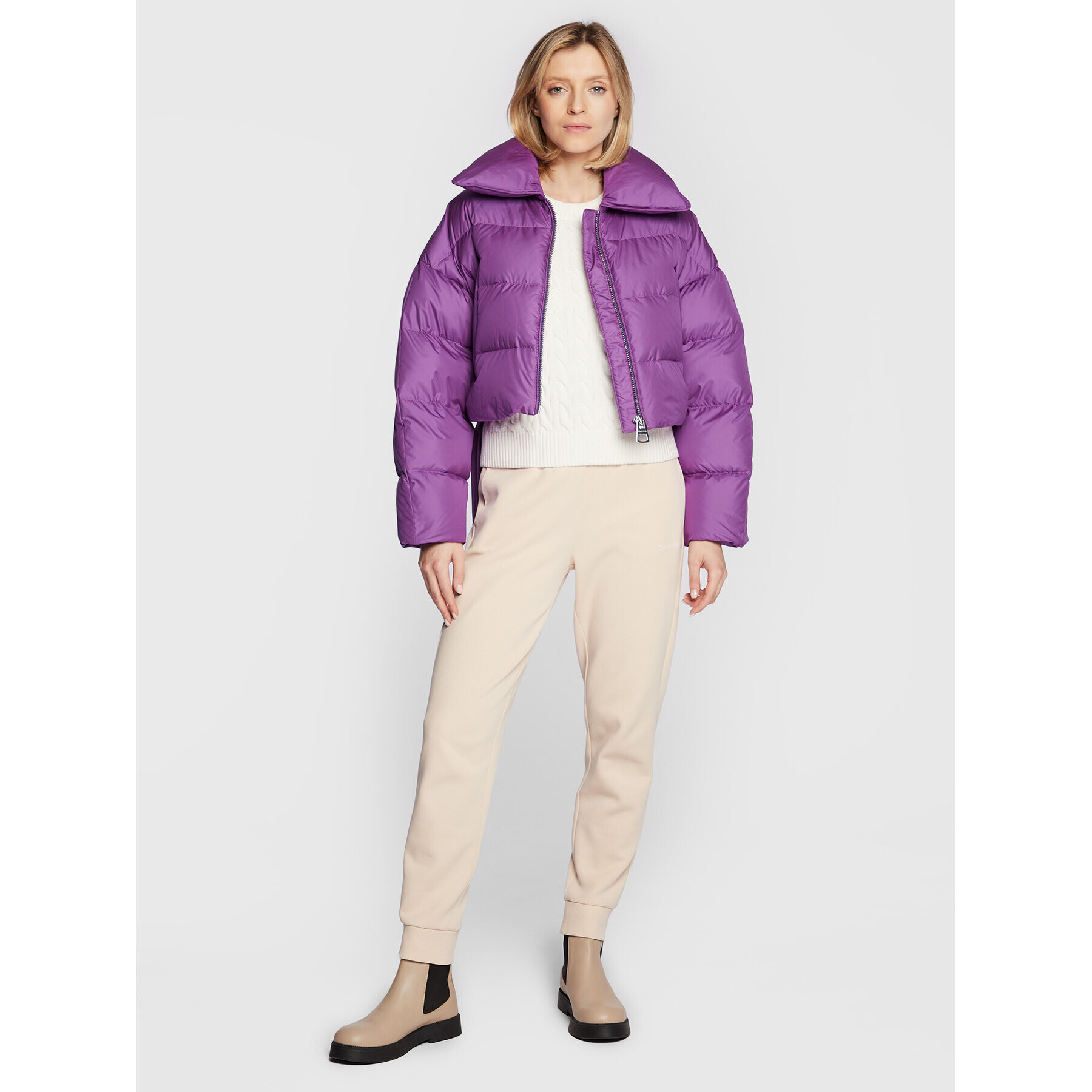 Marc O'Polo Geacă din puf 209 0808 70007 Violet Oversize - Pled.ro