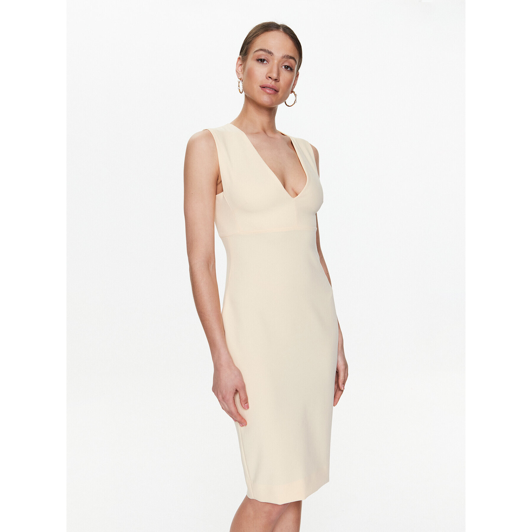 Marciano Guess Rochie cocktail 3GGK21 9860Z Écru Bodycon Fit - Pled.ro