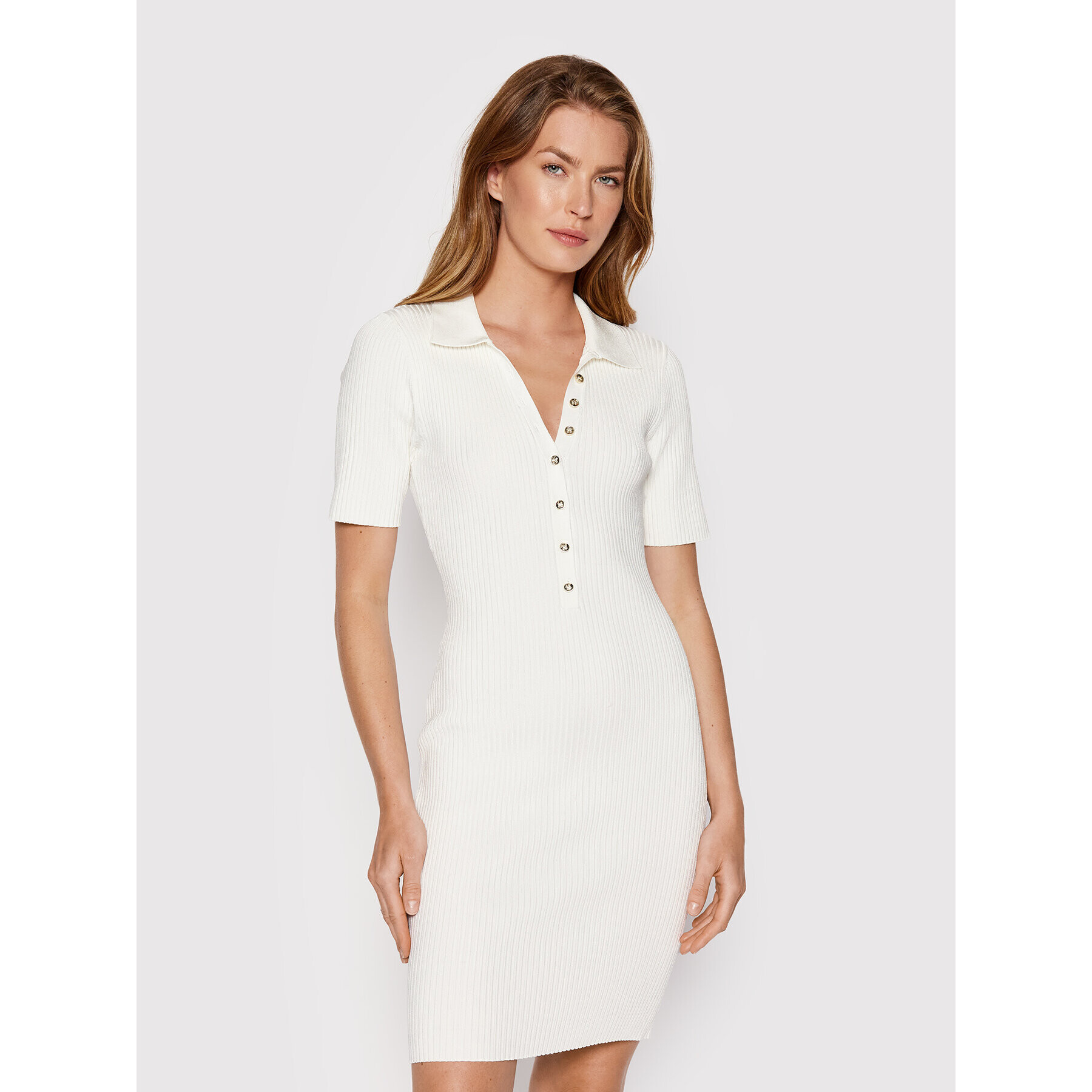 Marciano Guess Rochie tricotată Nolan 1GGK1 35402Z Alb Slim Fit - Pled.ro