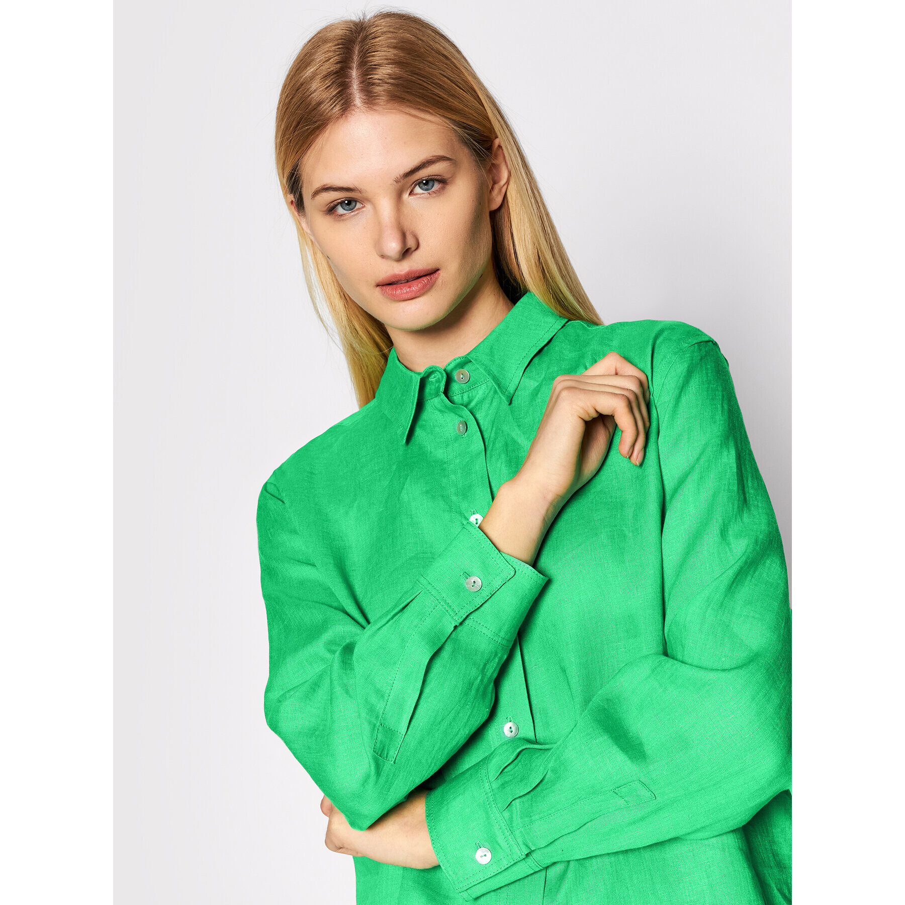 Marella Cămașă Fragore 31111624 Verde Regular Fit - Pled.ro